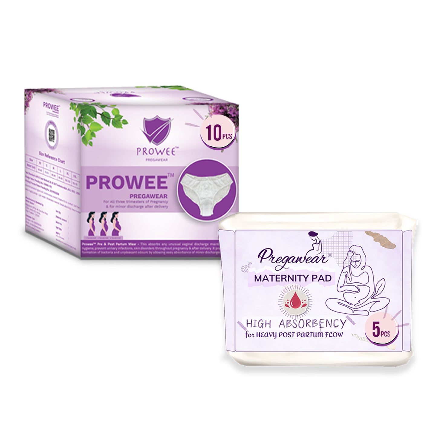 Pregawear Regular Disposable Panty & Maternity Pad Combo for Women during Pregnancy Stain-Proof