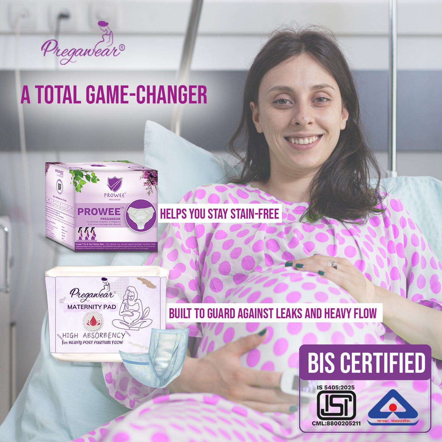 Pregawear Regular Disposable Panty & Maternity Pad Combo for Women during Pregnancy Stain-Proof