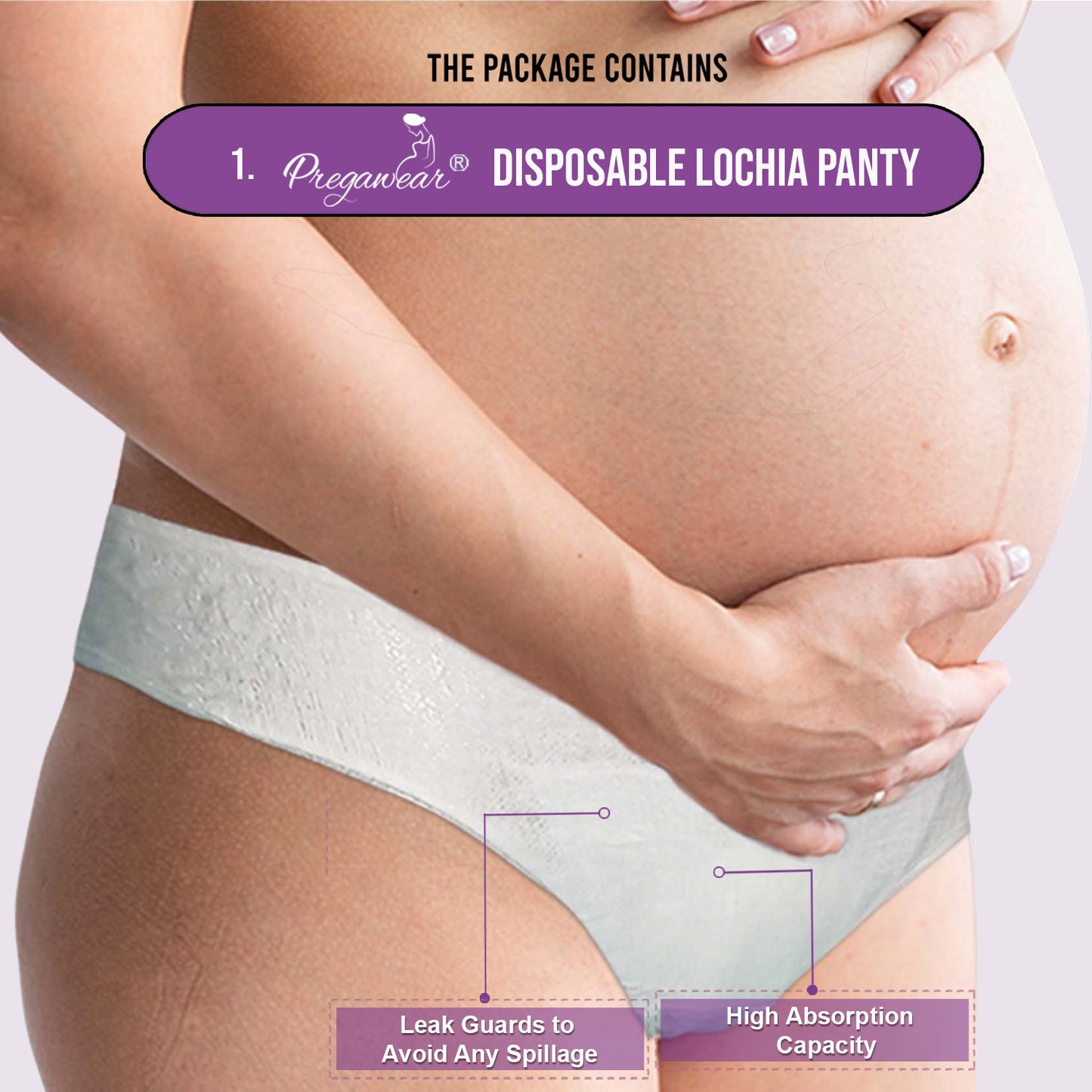 Pregawear Lochia Maternity Panty & Maternity Pad Combo| Heavy Flow | Post Delivery