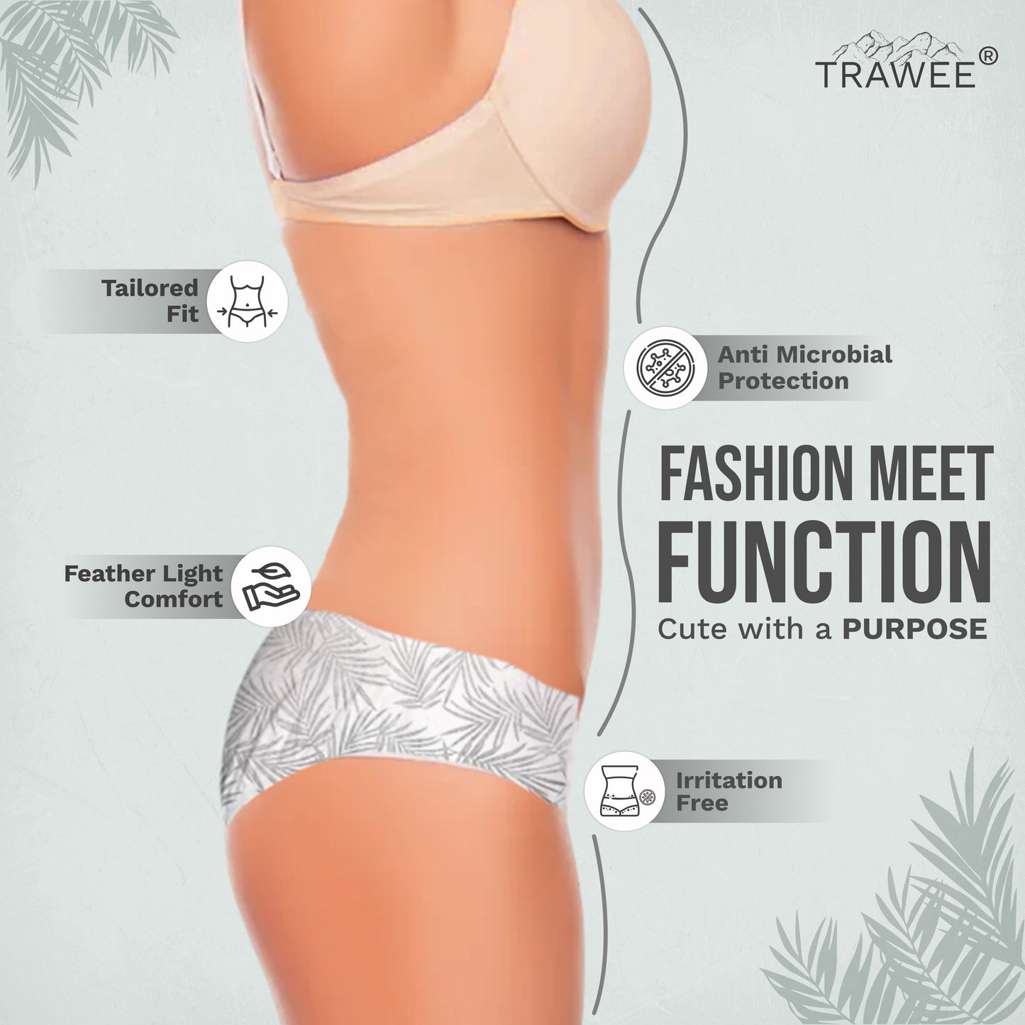 Trawee Women Disposable Innerwear| Print Pop Travel Panty | Rash-Free, Breathable, Antibacterial, Antifungal| Prevents UTI| Perfect for Daily Use, Trips, Trekking & Vacations| No Laundry - XL (Copy)