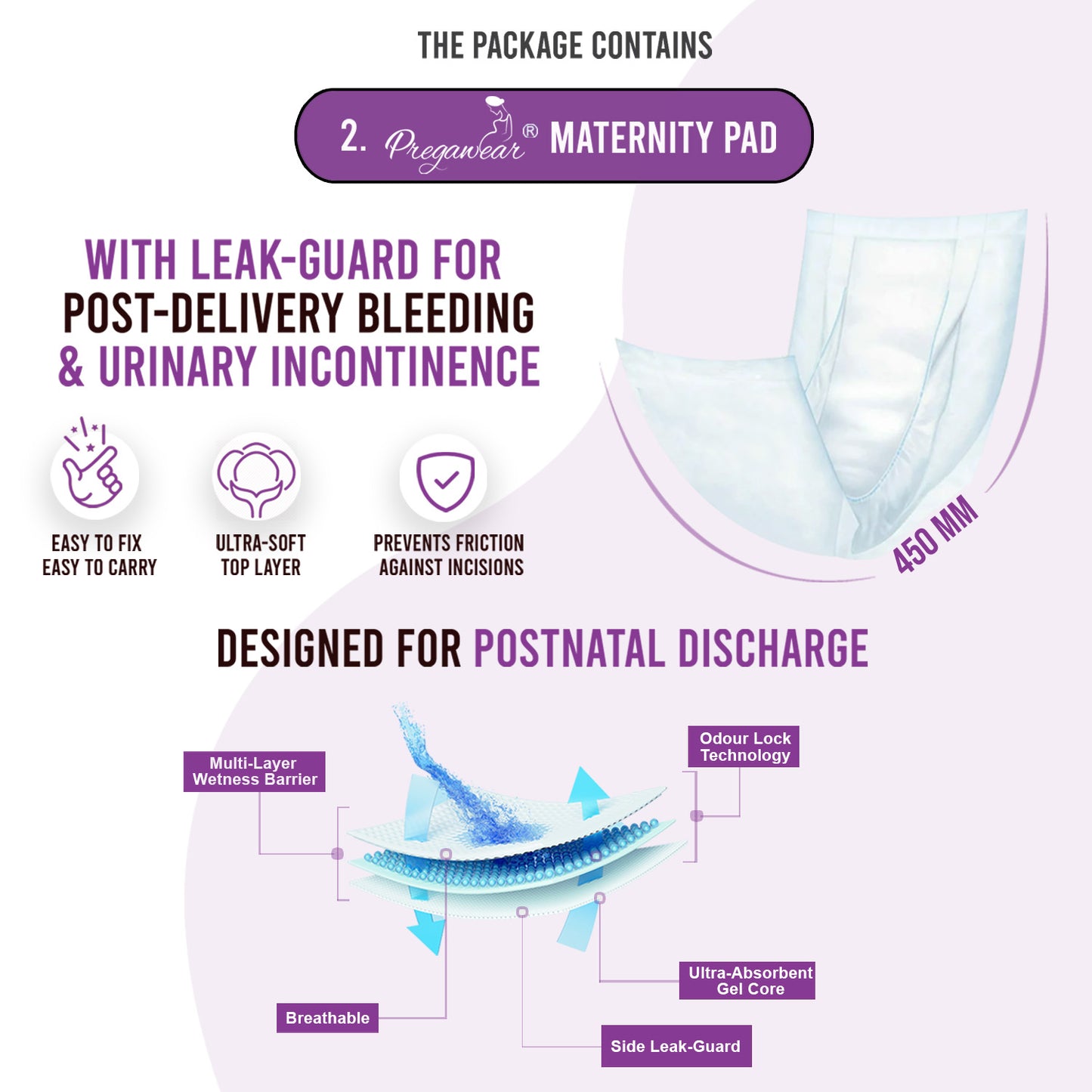 Pregawear Lochia Maternity Panty & Maternity Pad Combo| Heavy Flow | Post Delivery