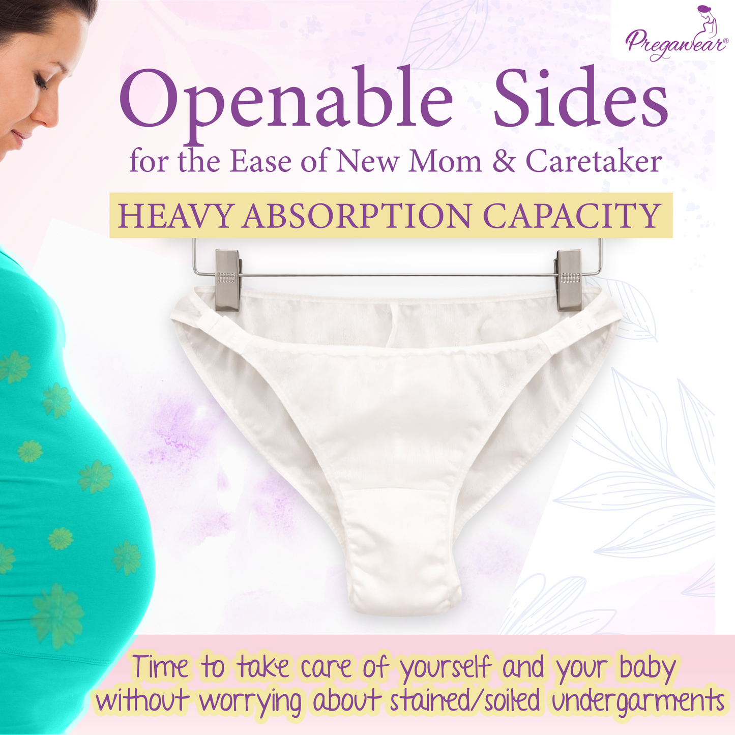 Pregawear Lochia Maternity Panty C Section & Regular Panties Combo| Antifungal, Antibacterial, Soft, Breathable, Leak-Proof Underwear for New Mothers| Heavy & Light Daily Discharge Pregnancy