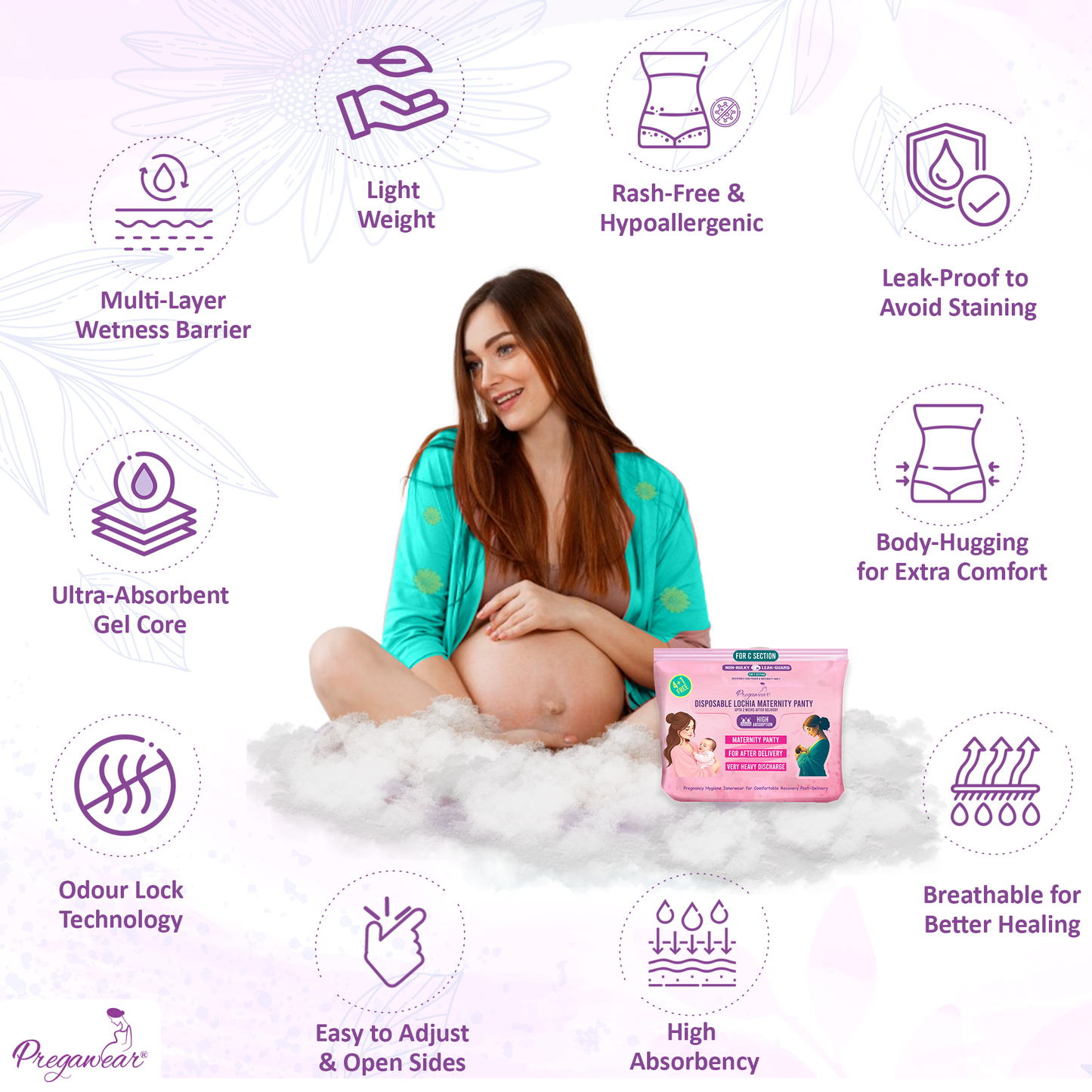 Pregawear Lochia Maternity C Section Panty|Heavy Flow Postpartum| Also for Normal DeliveryIDisposable Period