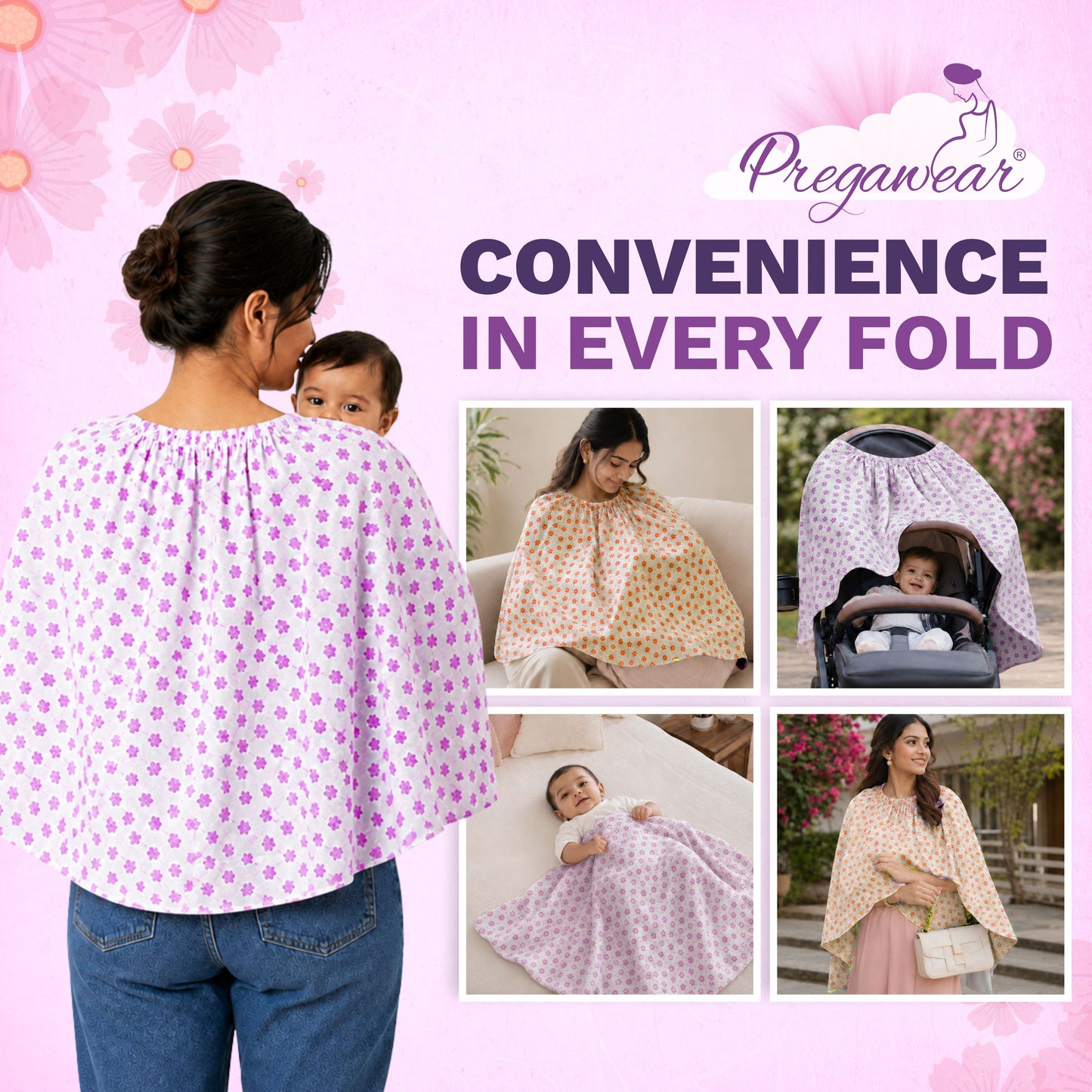 Disposable Nursing Cover for Breastfeeding | Mothers | Anti-Rash & Antifungal-Treated Fabric | Soft, Breathable & Lightweight | Travel-Friendly Feeding Cover