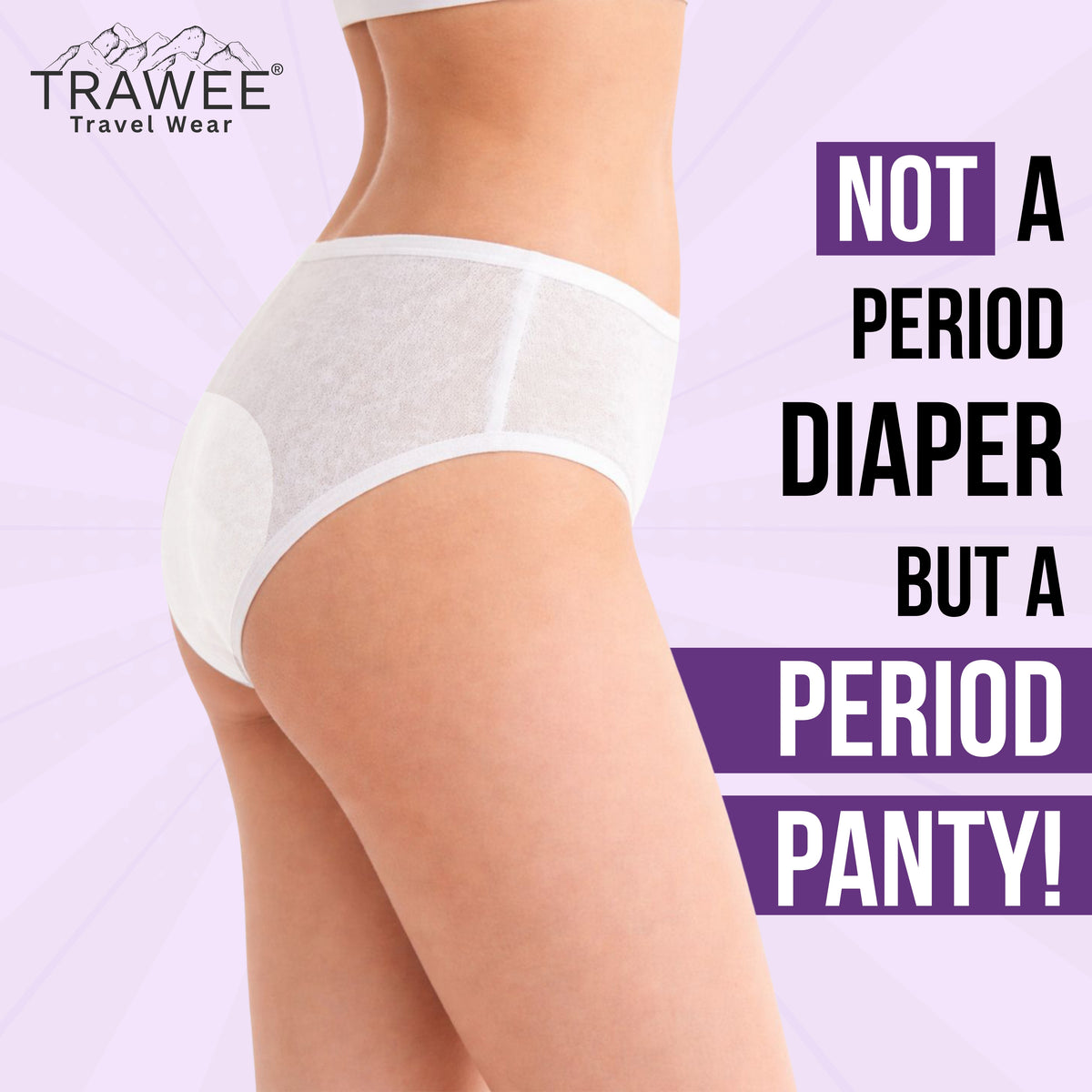 TRAWEE Disposable Period Panties for Heavy Flow with High Absorption Capacity,Customised Fitting Overnight Protection- TRAWEE PP