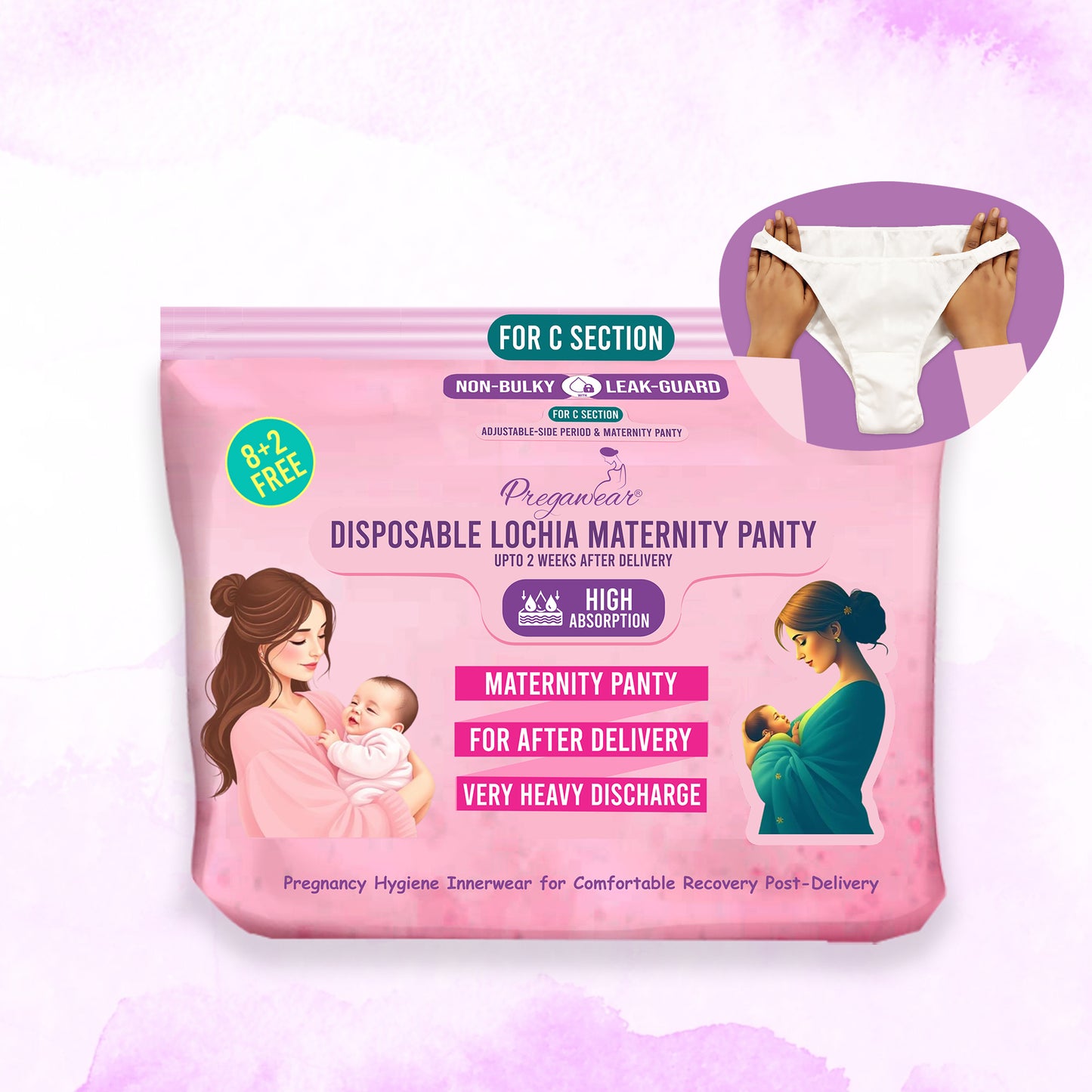 Pregawear Lochia Maternity C Section Panty|Heavy Flow Postpartum| Also for Normal DeliveryIDisposable Period