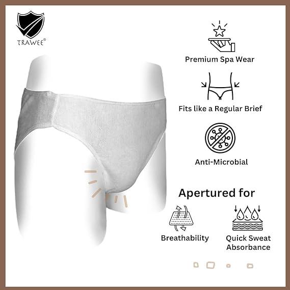 Trawee Disposable Spa Innerwear for Health & Wellness | Non-Transparent with Sweat Absorption | Soft Comfortable Body Fit - Prowee