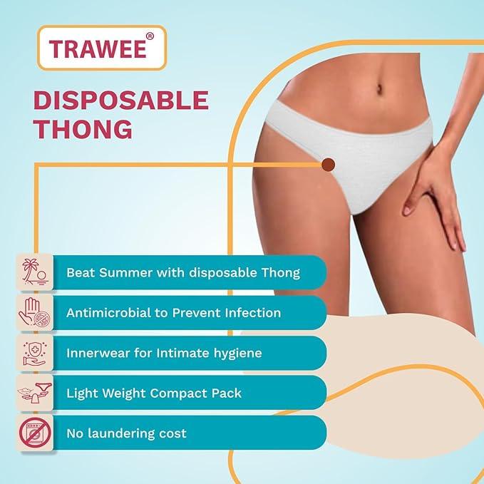 Trawee Women Disposable Thong Panties - Prowee  lightweight and travel-friendly, soft, minimal coverage underwear