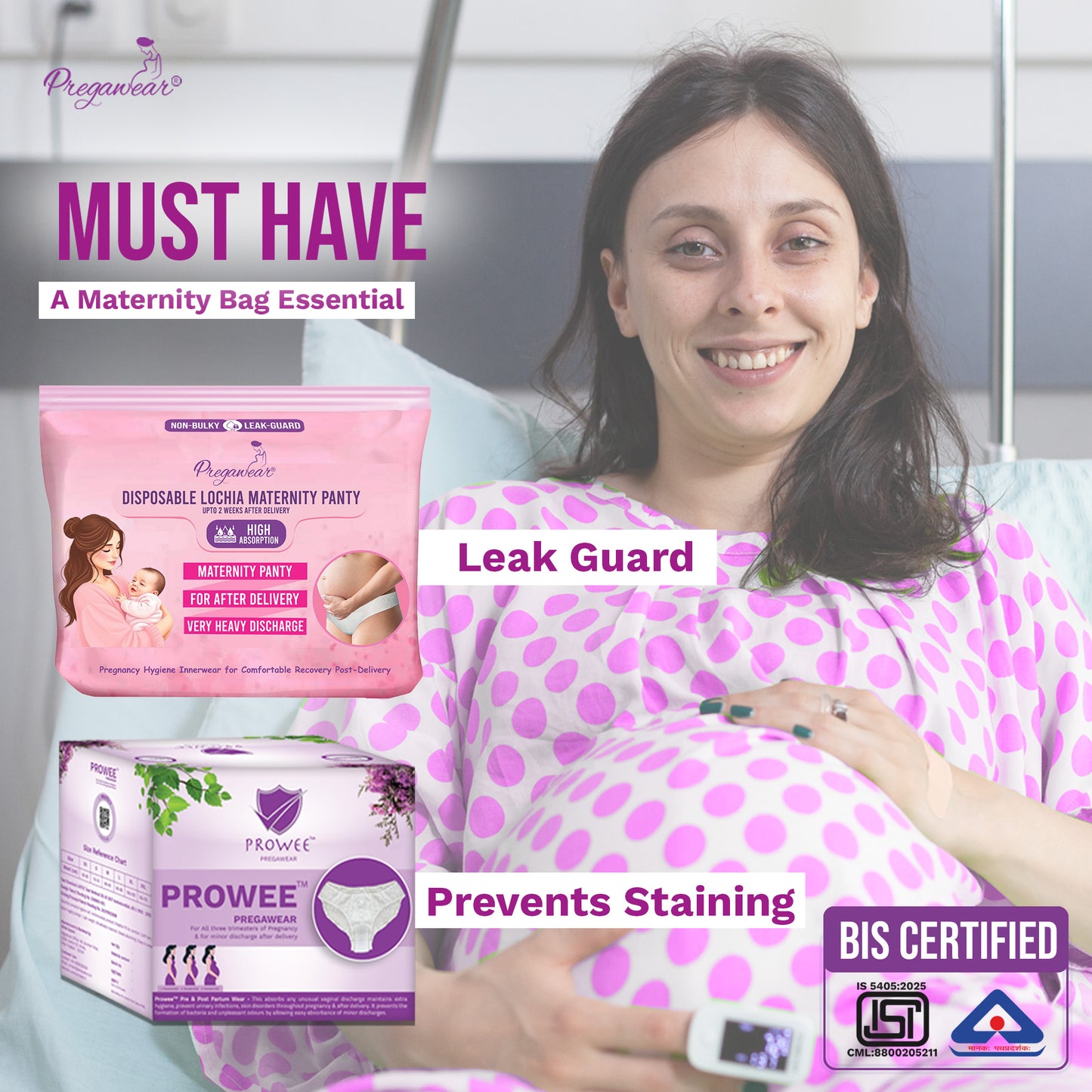 Pregawear Lochia Maternity Panty & Regular Disposable Panty Combo | Antifungal, Antibacterial Underwear for New Mothers | Soft, Breathable, Leak-Proof Panties for Heavy Lochia & Light Daily Discharge