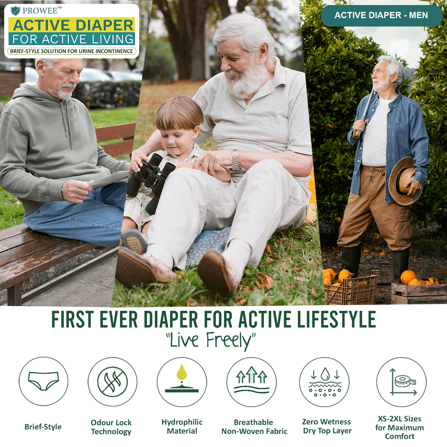 Men’s active adult diaper – soft, breathable, and odor-free for daily use