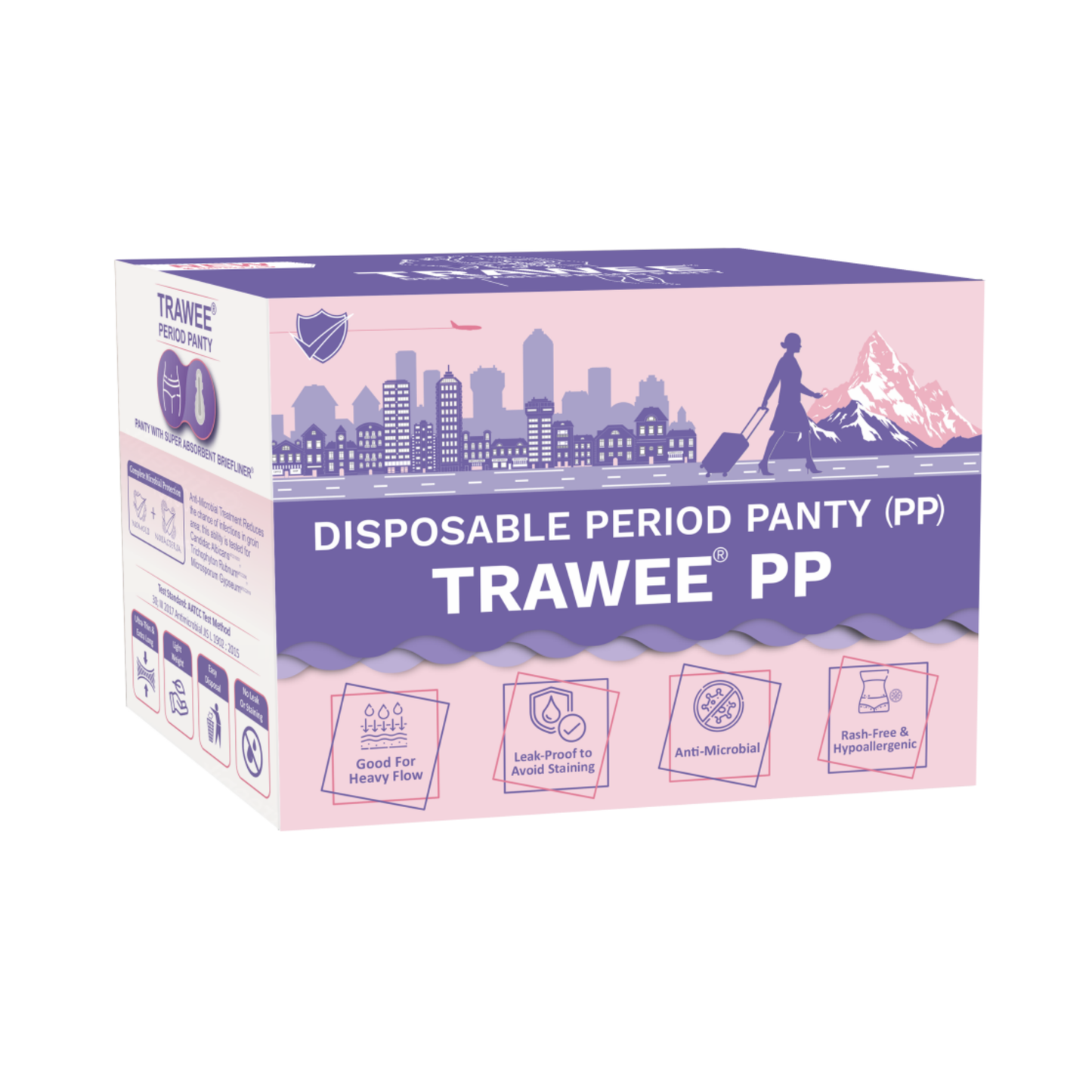 TRAWEE Disposable Period Panties for Heavy Flow with High Absorption Capacity,Customised Fitting Overnight Protection- TRAWEE PP