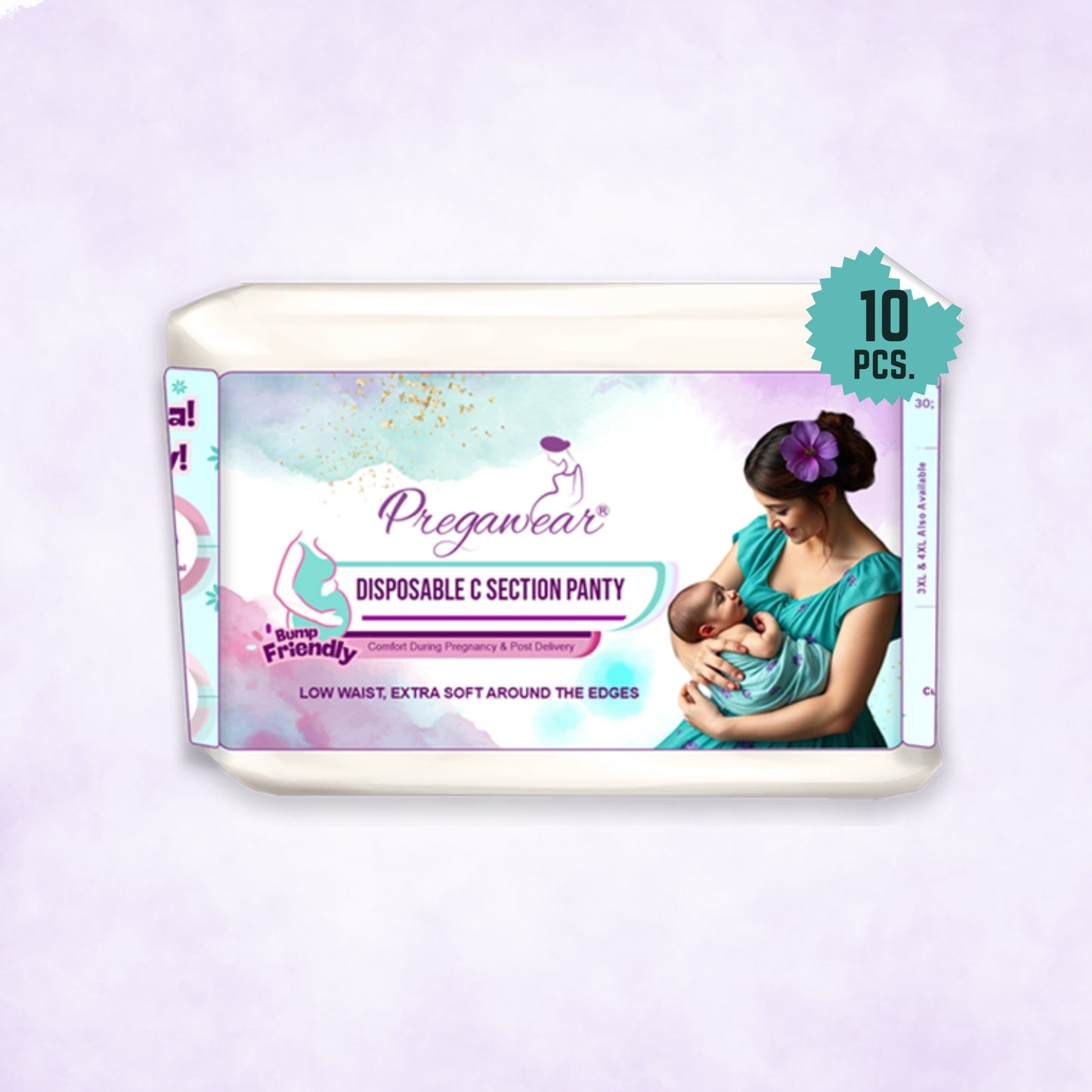 Pregawear Disposable C Section Panty | Low Waist Design Pregnancy Panties for Women| Maternity Panty After Delivery| Soft, Breathable, Antibacterial & Antifungal Full Coverage Underwear| Caesarean & Normal Delivery New Mothers