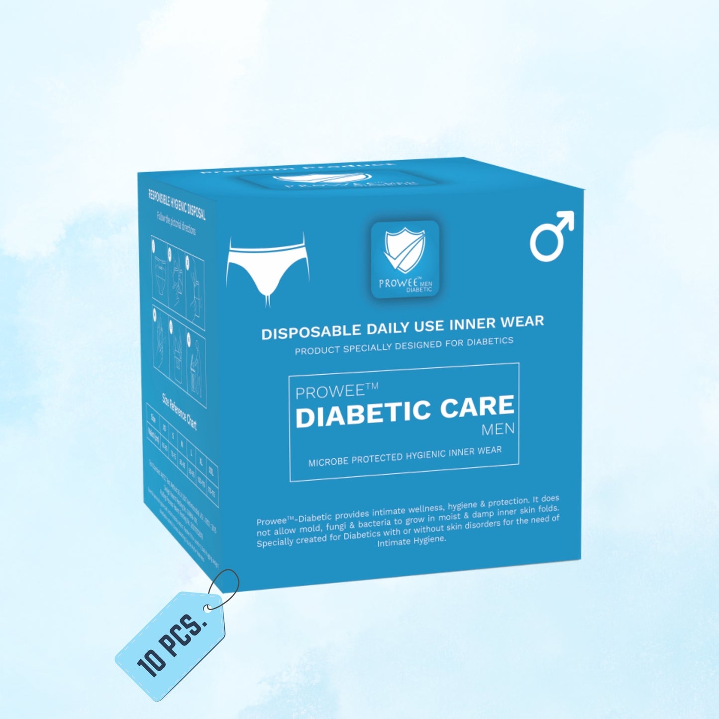 For Men with Diabetes Mellitus, Disposable Briefs,with Antimicrobial properties | Prevents Infection, PROWEE- Diabetic Care (Men)