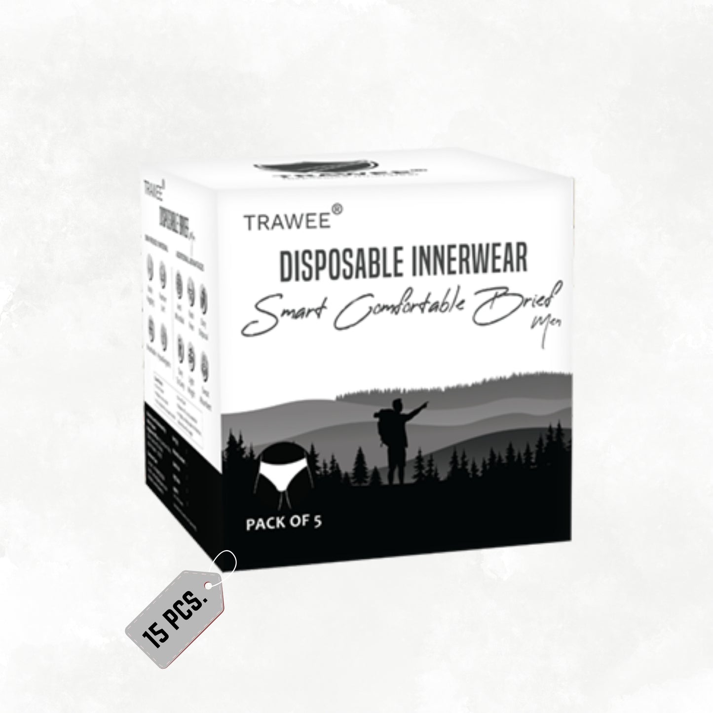 Disposable Travelers Hygiene Innerwear, Lightweight with Fungal Protection. Trawee - Disposable Innerwear