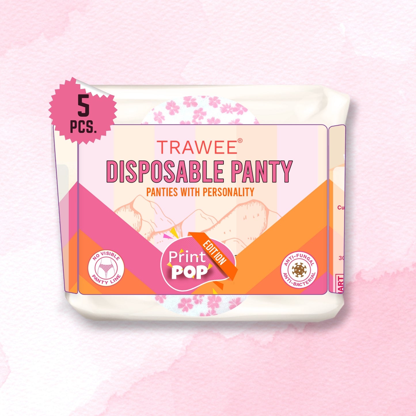 Trawee Women Disposable Panties| Print Pop Travel Underwear | Rash-Free, Breathable, Antibacterial, Antifungal| Prevents UTI| Perfect for Daily Use, Trips, Trekking & Vacations| No Laundry