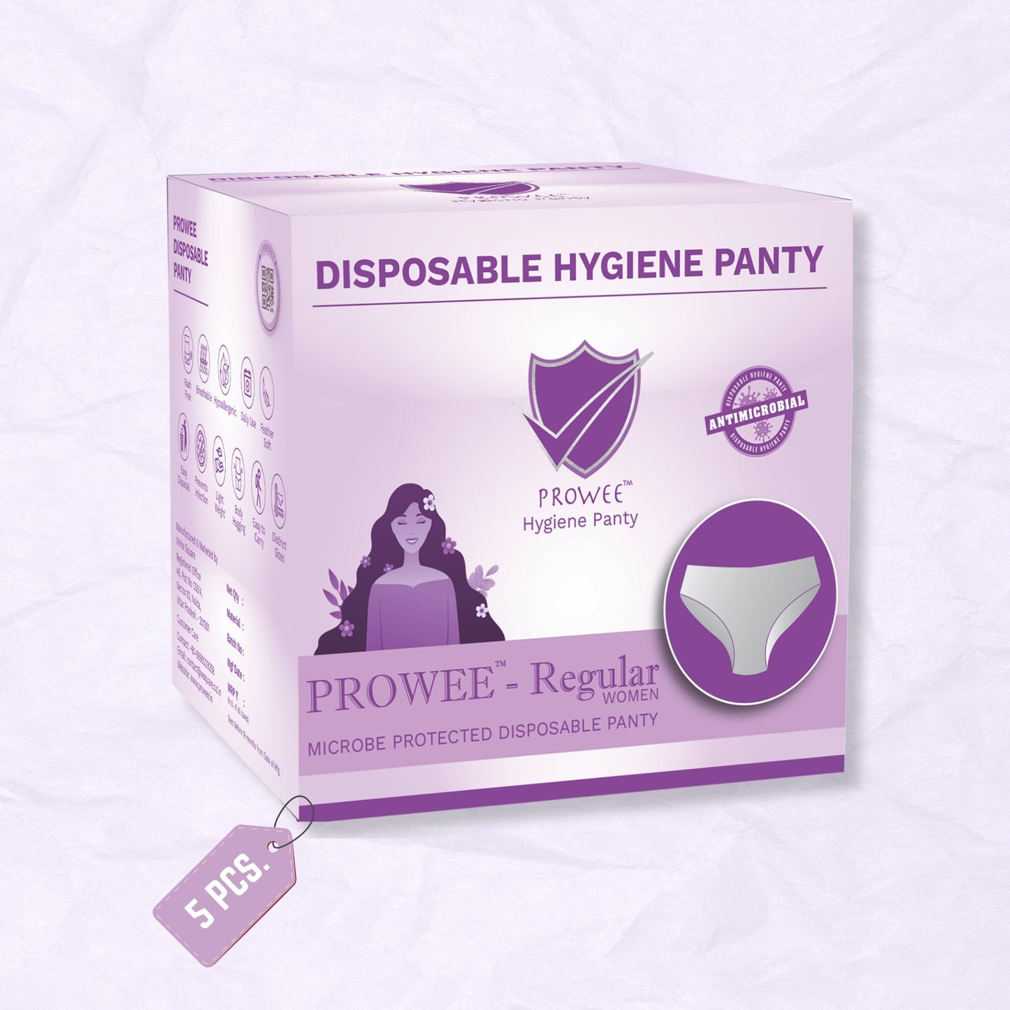 Prowee Disposable Regular Hygiene Innerwear, Lightweight with Fungal Protection. Prowee Regular (Women)