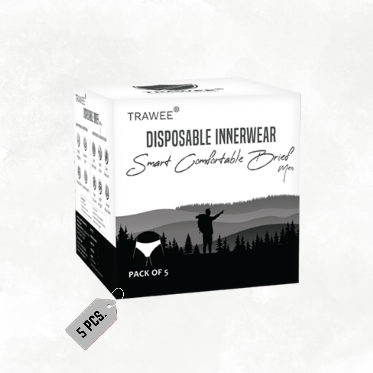 Disposable Travelers Hygiene Innerwear, Lightweight with Fungal Protection. Trawee - Disposable Innerwear