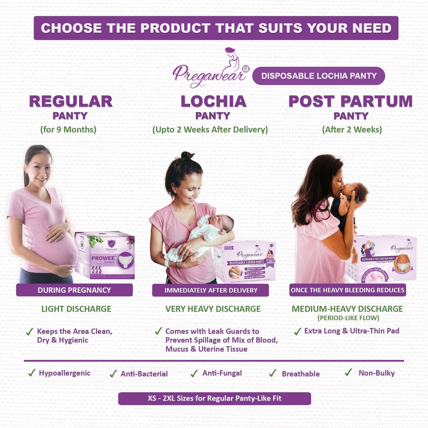 Pregawear lochia innerwear – single-use, soft and essential for postpartum care