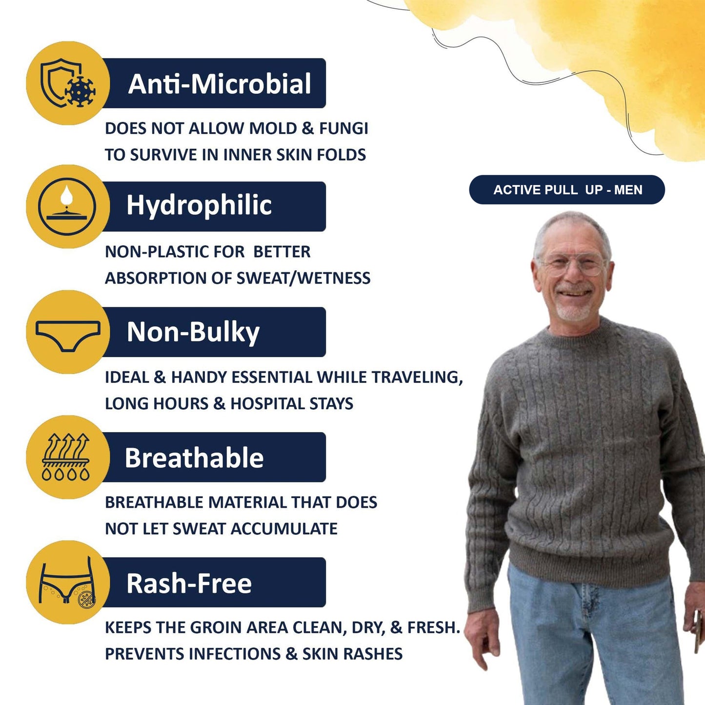 Prowee Active Pull-Up for men – XL disposable incontinence underwear with leak guard