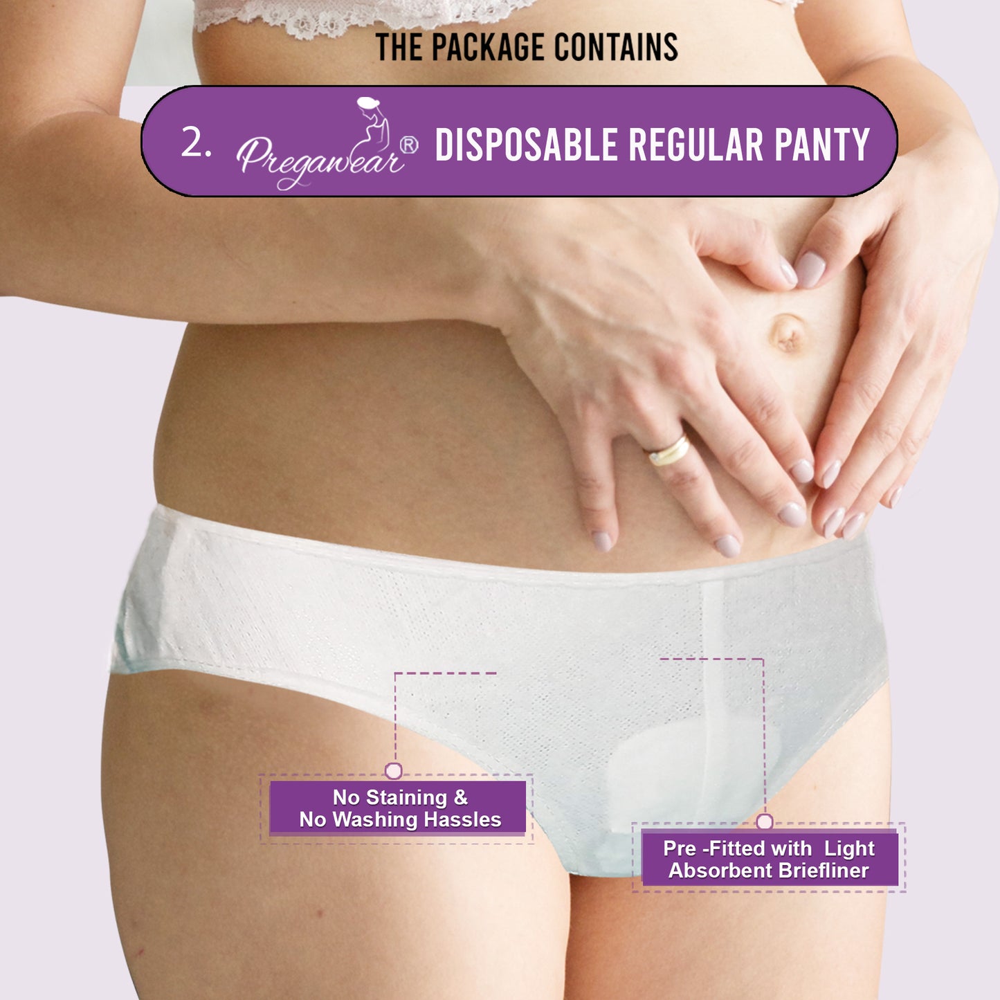 Pregawear Lochia Maternity Panty C Section & Regular Panties Combo| Antifungal, Antibacterial, Soft, Breathable, Leak-Proof Underwear for New Mothers| Heavy & Light Daily Discharge Pregnancy