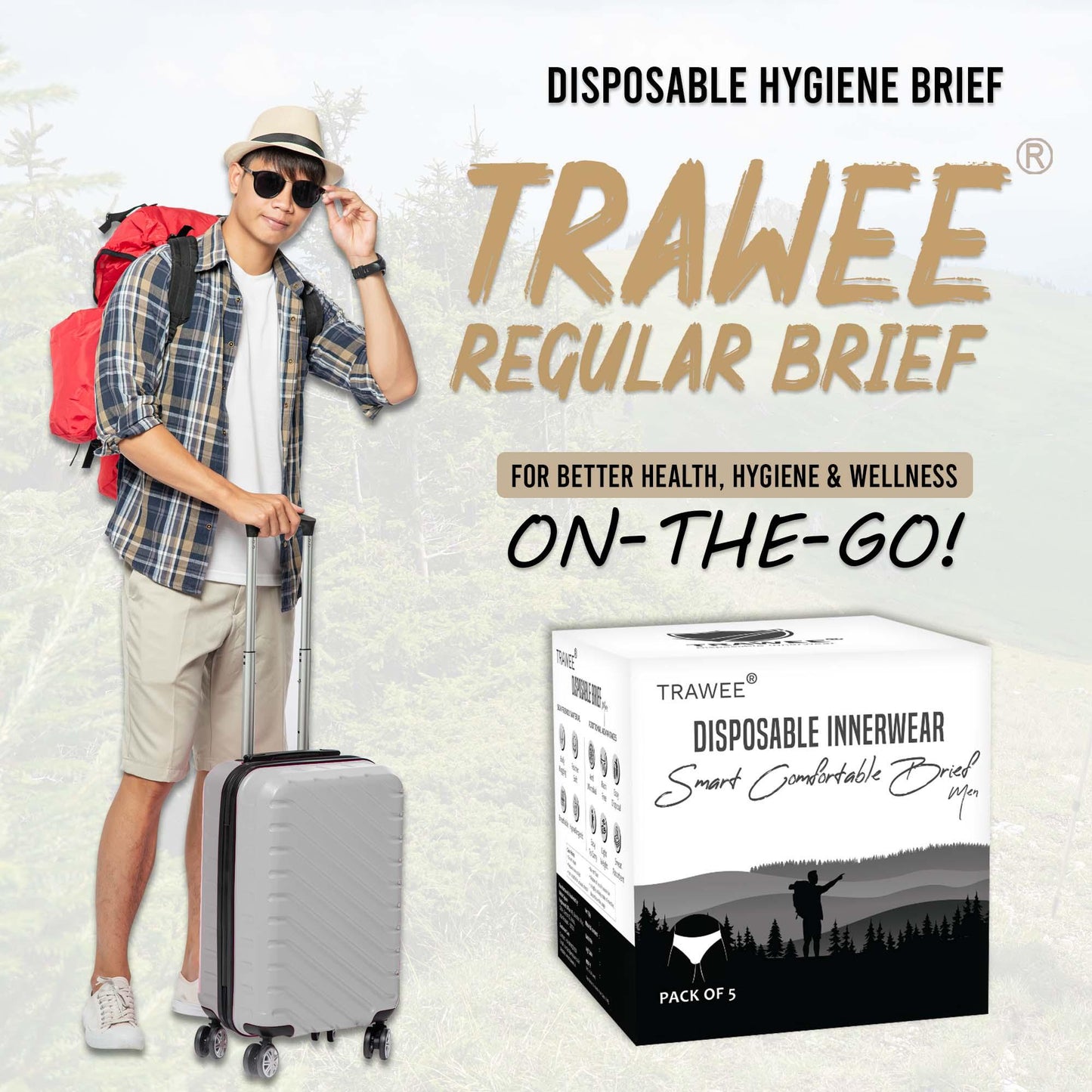 Trawee Disposable Innerwear - Brief for Men A Travel Necessity for Regular Use - Prowee