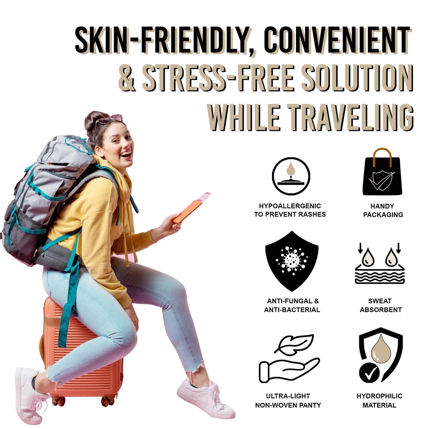 Trawee Disposable Innerwear Women - Panty for Daily Discharge Anti Fungal & Anti Bacteria Underwear Extra Hygiene No Discomfort - Prowee