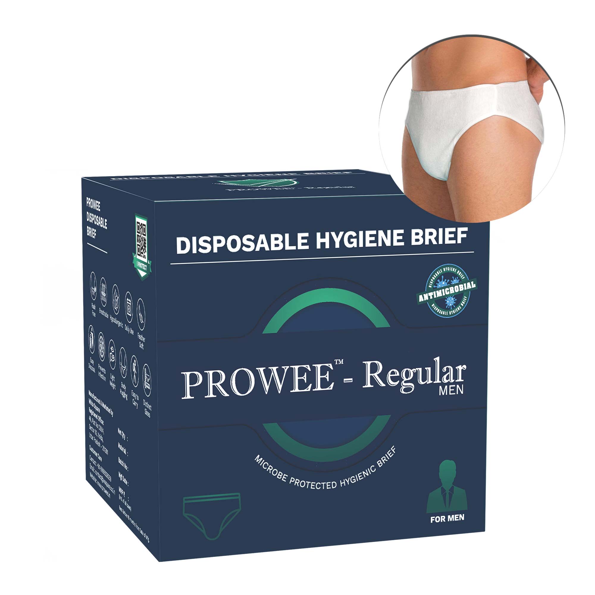 PROWEE™️ Disposable Brief for Men|Travel, Trekking, Camping, Office, Spa, Hospital Stay|Specially Designed for Men (5 pcs Pack)|Design Patent No. 336859-001 |Protection Wear for Better Hygiene
