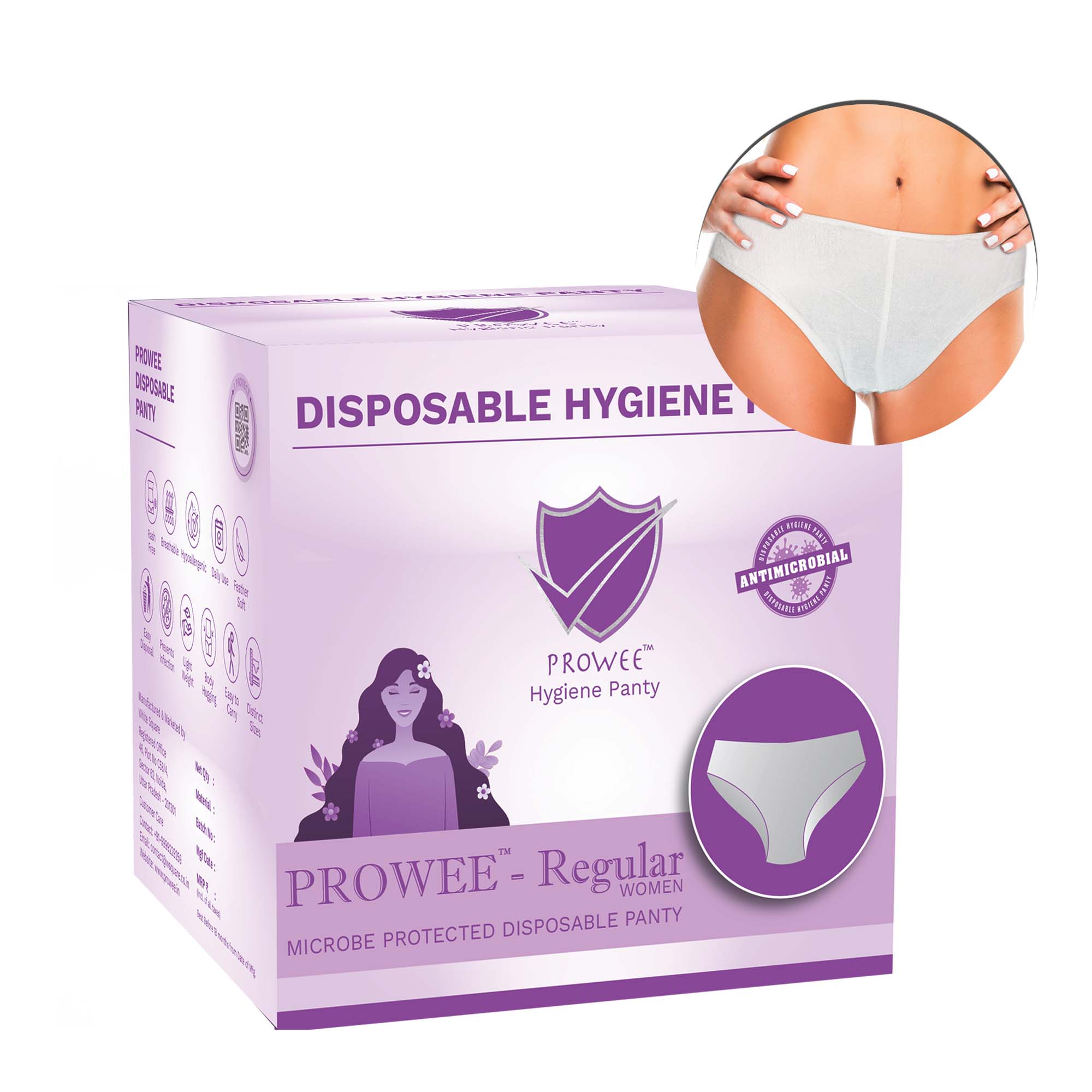 PROWEE™️ Disposable Panties for Women (Pack of 5) Ideal for Periods,  Maternity, Travelling, Spa Body Massage, Hospital Stays, Anti Rash, Prevents UTI, Anti Fungal, Anti Bacterial