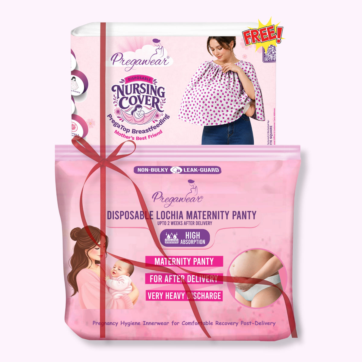 Disposable Lochia Maternity Panty with Nursing Cover Free Super Absorbent Postpartum Underwear for Heavy Bleeding After Delivery | Leak Guard Protection