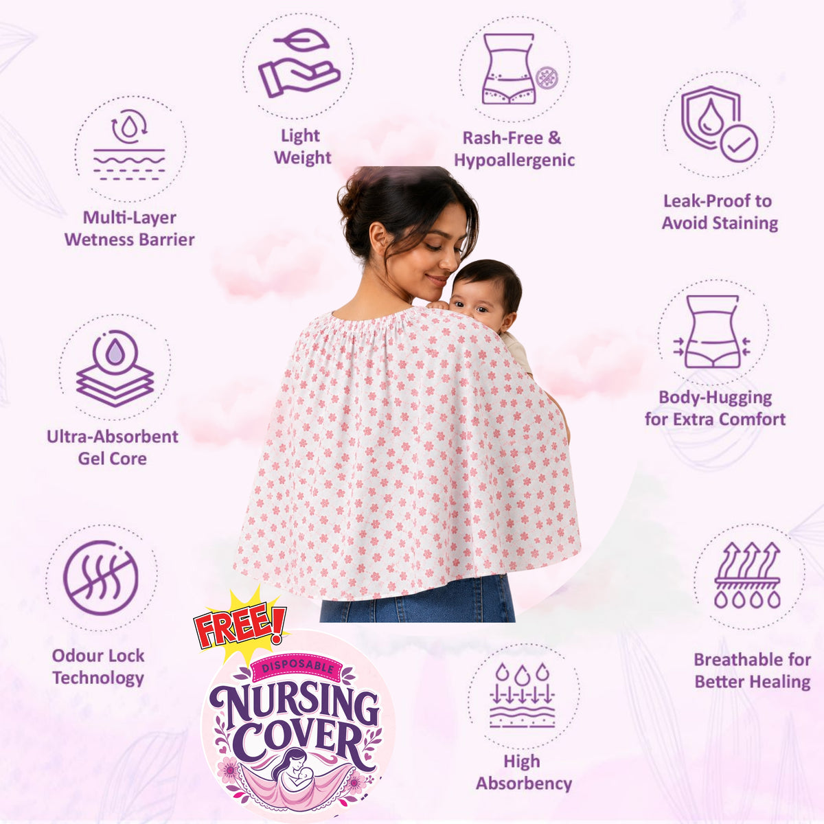 Disposable Lochia Maternity Panty with Nursing Cover Free Super Absorbent Postpartum Underwear for Heavy Bleeding After Delivery | Leak Guard Protection