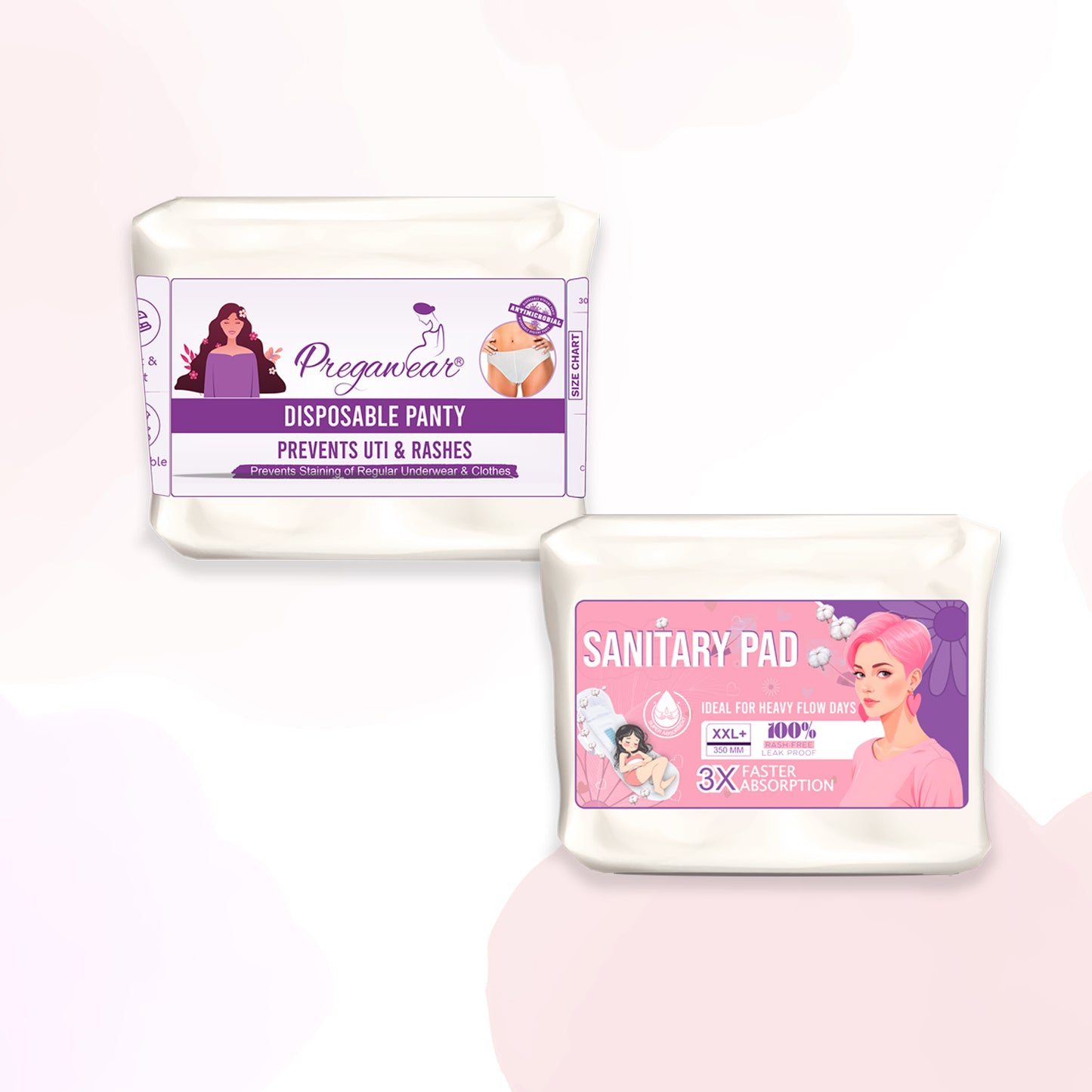 Disposable Panty & Sanitary Pad Combo| Heavy Flow|Overnight Protection