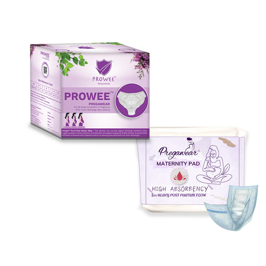 Pregawear Regular Disposable Panty & Maternity Pad Combo for Women during Pregnancy Stain-Proof