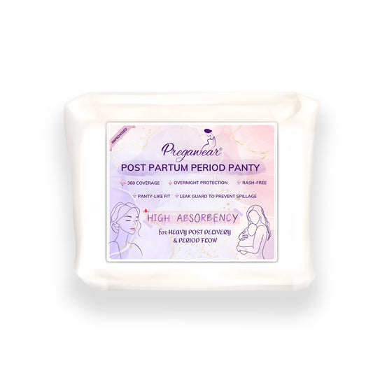 Pregawear Post Partum Period Panty| Heavy Flow 360 Coverage |Overnight Protection Leak Proof Period Panties| Post Delivery Disposable Underwear