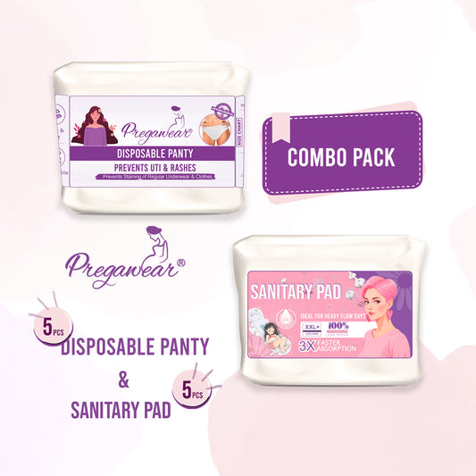 Disposable Panty & Sanitary Pad Combo| Heavy Flow|Overnight Protection
