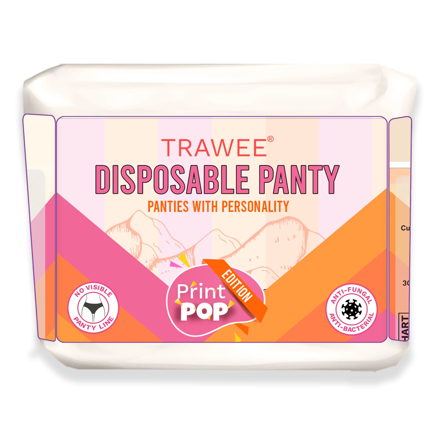 Trawee Women Disposable Panties| Print Pop Travel Underwear | Rash-Free, Breathable, Antibacterial, Antifungal| Prevents UTI| Perfect for Daily Use, Trips, Trekking & Vacations| No Laundry