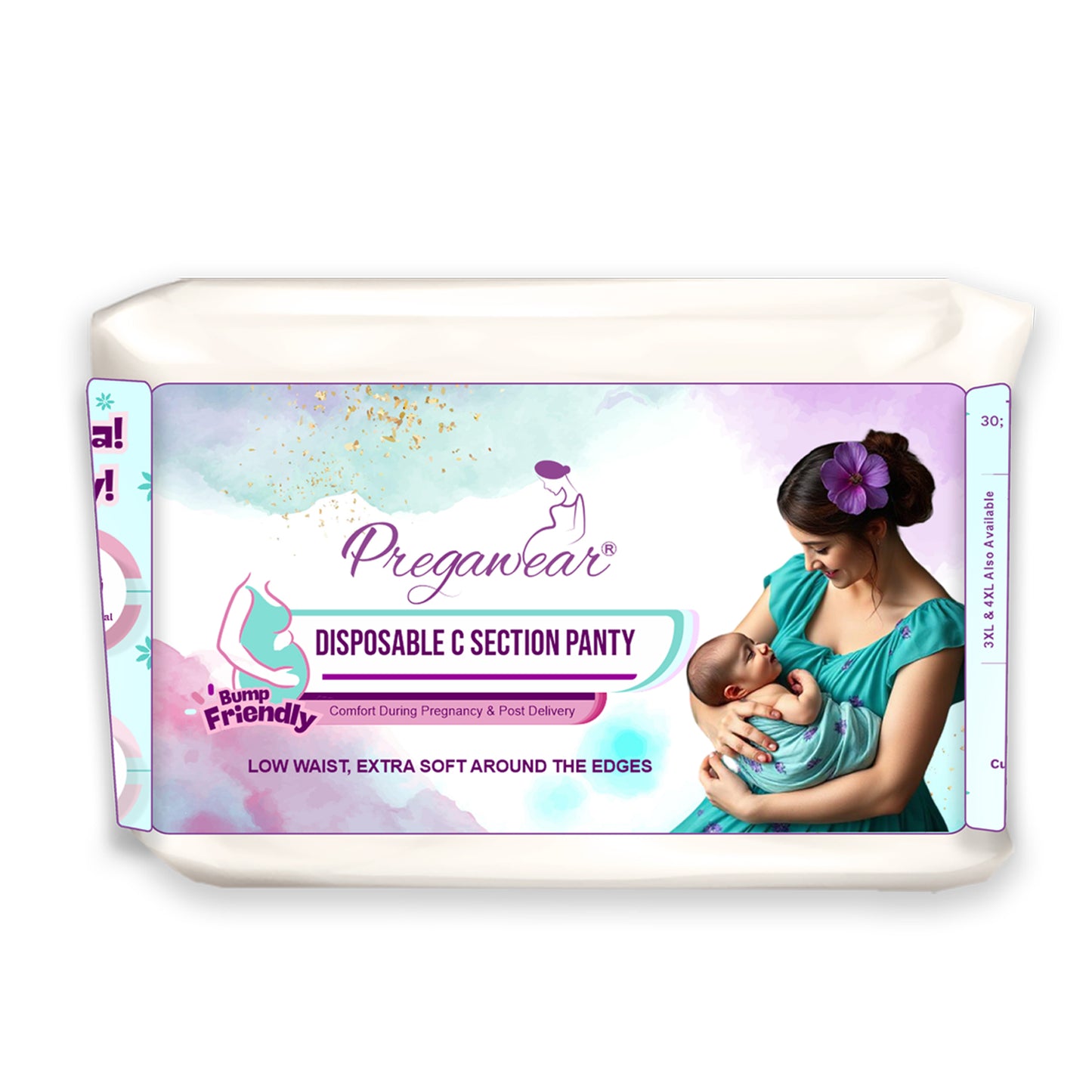 Pregawear Disposable C Section Panty | Low Waist Design Pregnancy Panties for Women| Maternity Panty After Delivery| Soft, Breathable, Antibacterial & Antifungal Full Coverage Underwear| Caesarean & Normal Delivery New Mothers