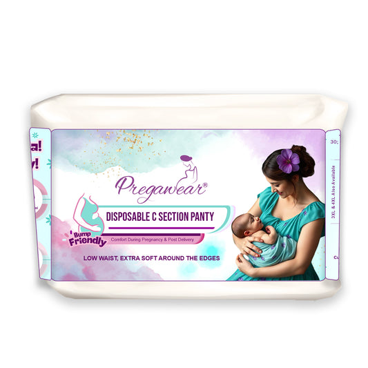 Pregawear Disposable C Section Panty | Low Waist Design Pregnancy Panties for Women| Maternity Panty After Delivery| Soft, Breathable, Antibacterial & Antifungal Full Coverage Underwear| Caesarean & Normal Delivery New Mothers