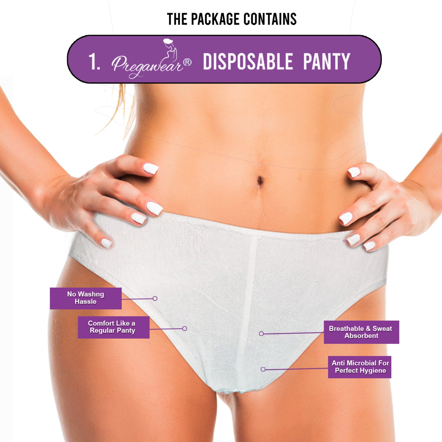 Pregawear Disposable Panty  & Periods Briefliner Disposal Briefs Combo