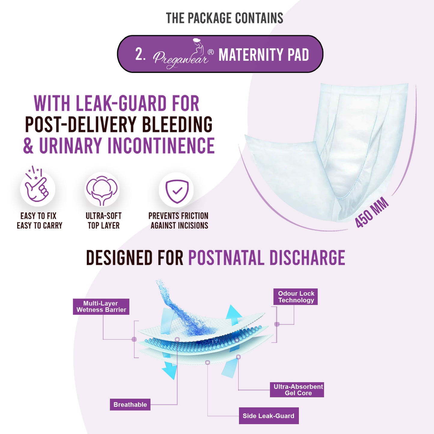 Pregawear Lochia Maternity Panty & Maternity Pad Combo| Heavy Flow | Post Delivery