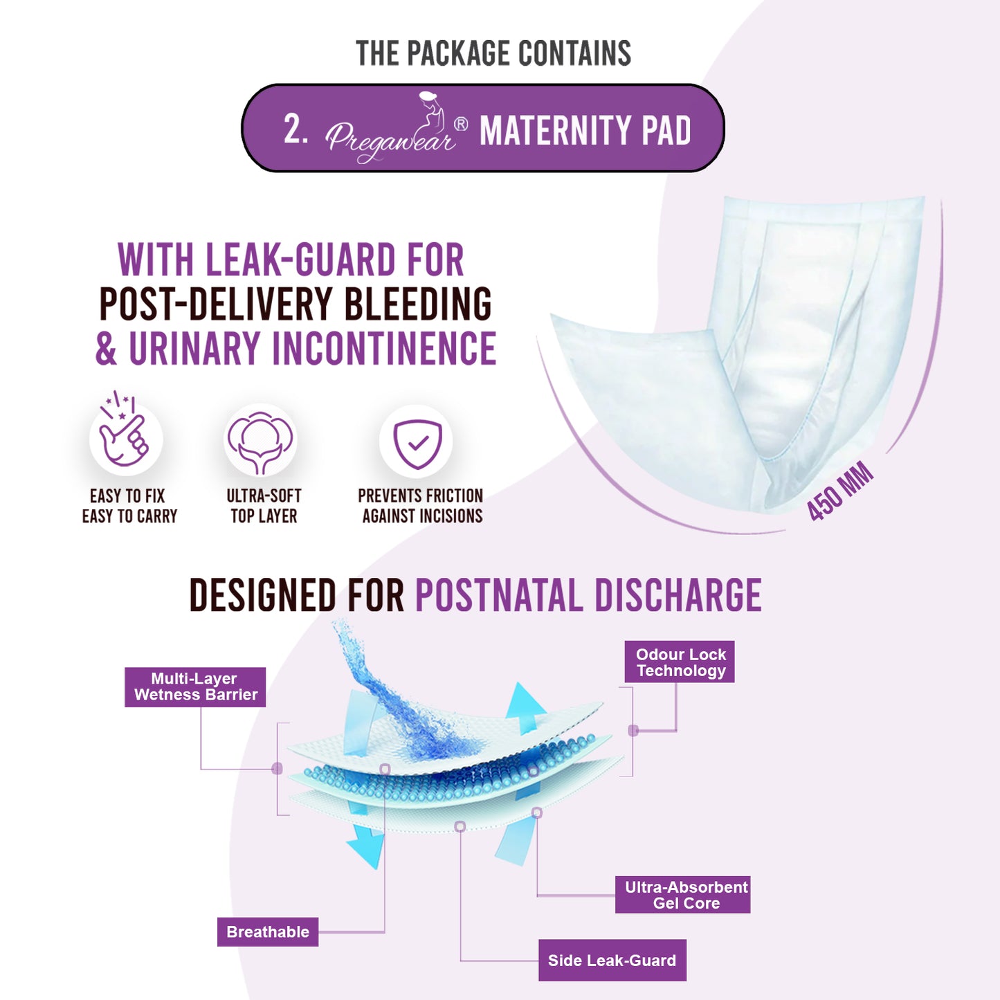 Pregawear Disposable Panty & Maternity Pad Combo | New Mom After Delivery Underwear|Rash Free Panties for Women