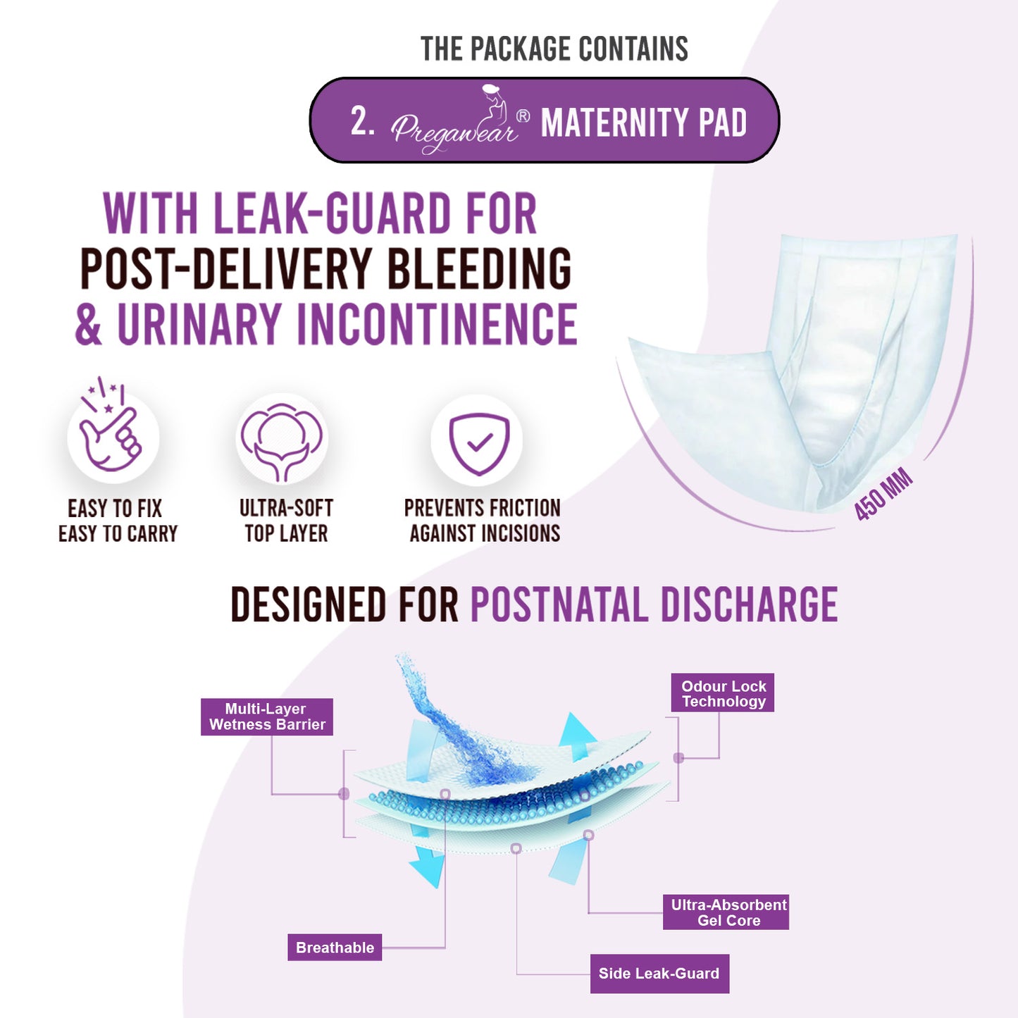 Pregawear Regular Disposable Panty & Maternity Pad Combo for Women during Pregnancy Stain-Proof