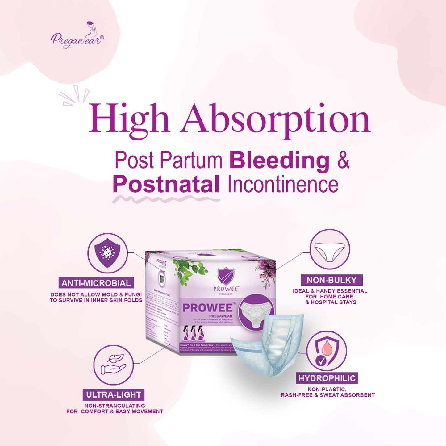 Pregawear Regular Disposable Panty & Maternity Pad Combo for Women during Pregnancy Stain-Proof