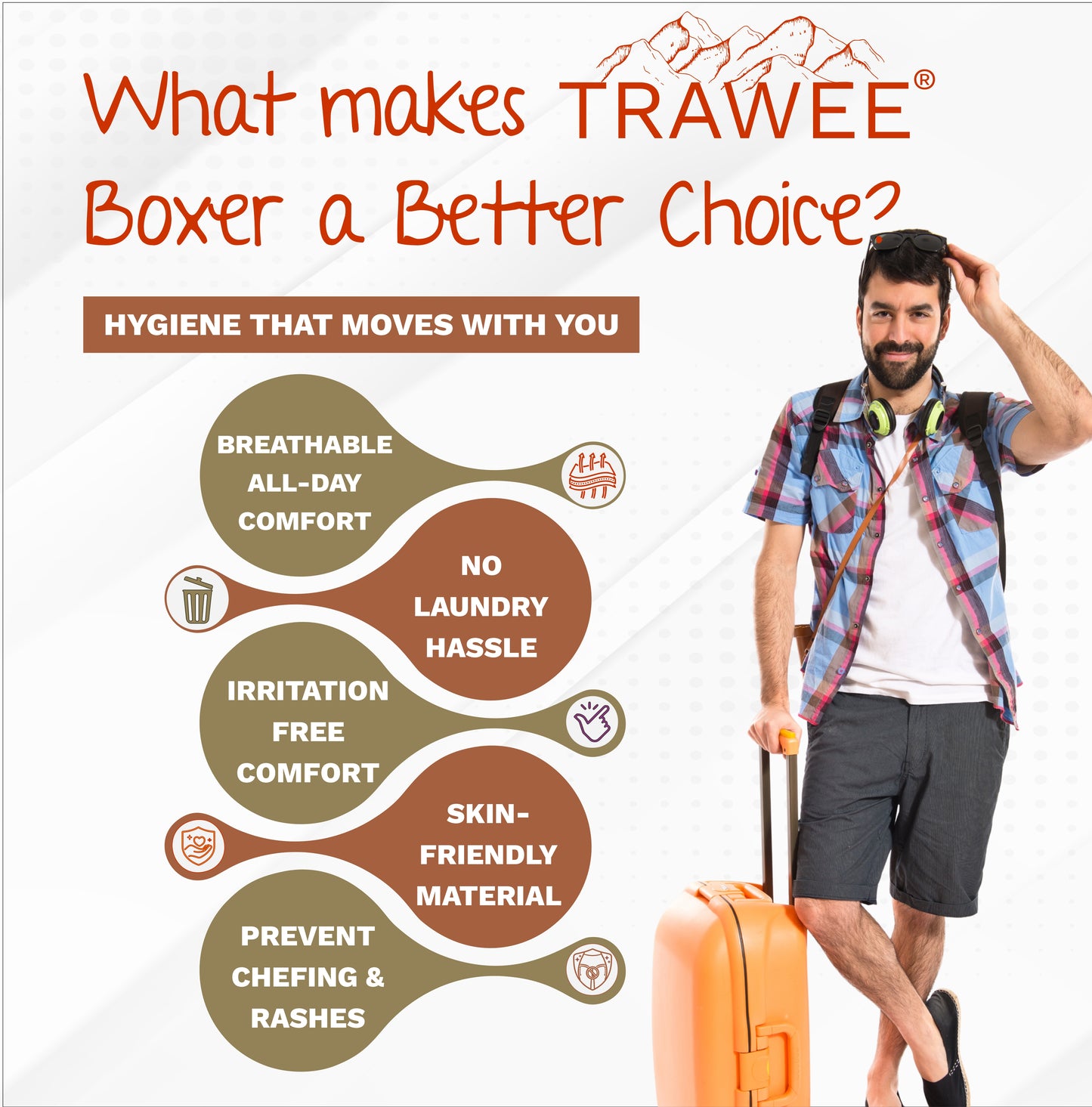 Trawée Disposable Boxer Brief – Single Use Travel Underwear | Lightweight Breathable Innerwear | Ideal for Travel, Gym, Trekking & Emergency Use