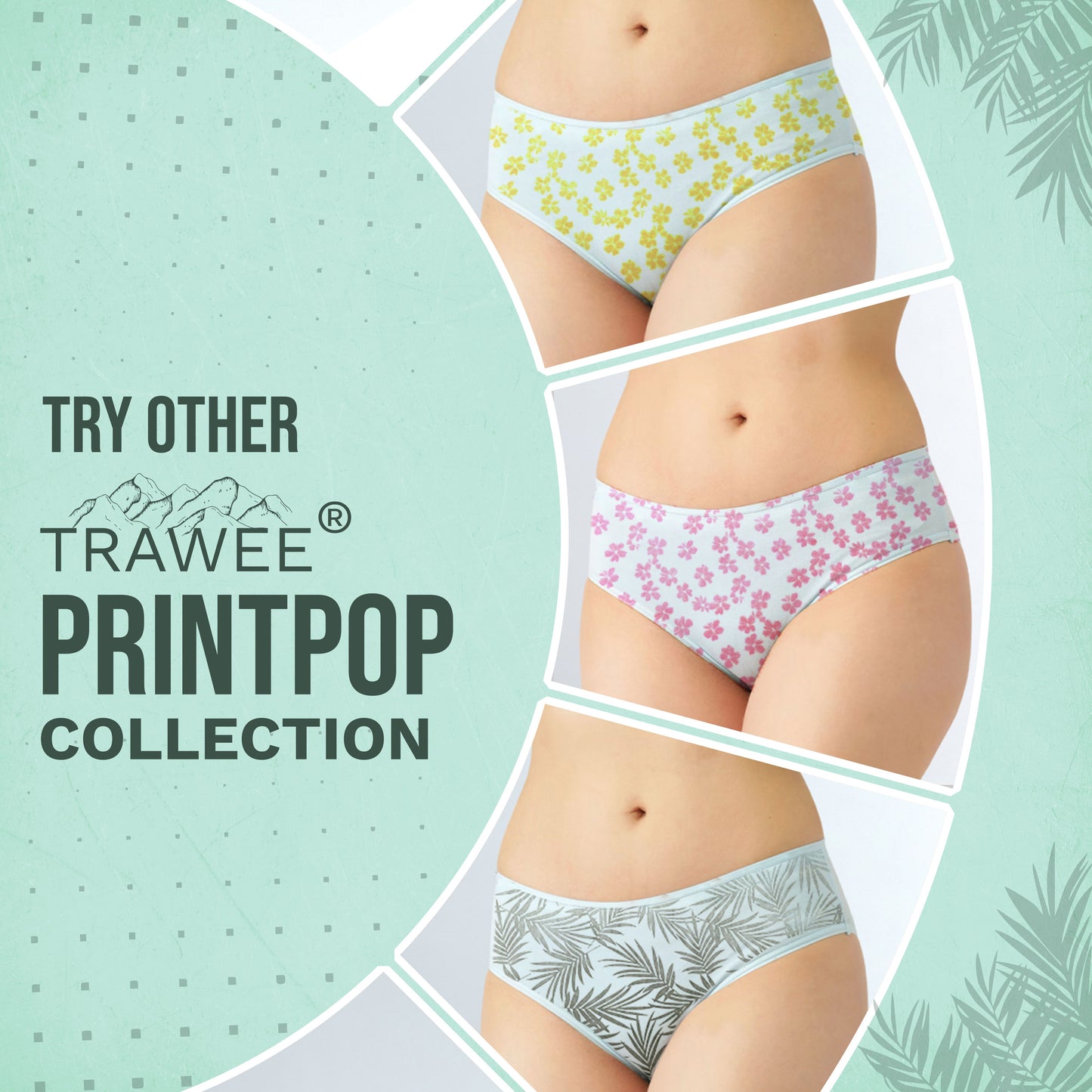 Trawee Women Disposable Innerwear| Print Pop Travel Panty | Rash-Free, Breathable, Antibacterial, Antifungal| Prevents UTI| Perfect for Daily Use, Trips, Trekking & Vacations| No Laundry