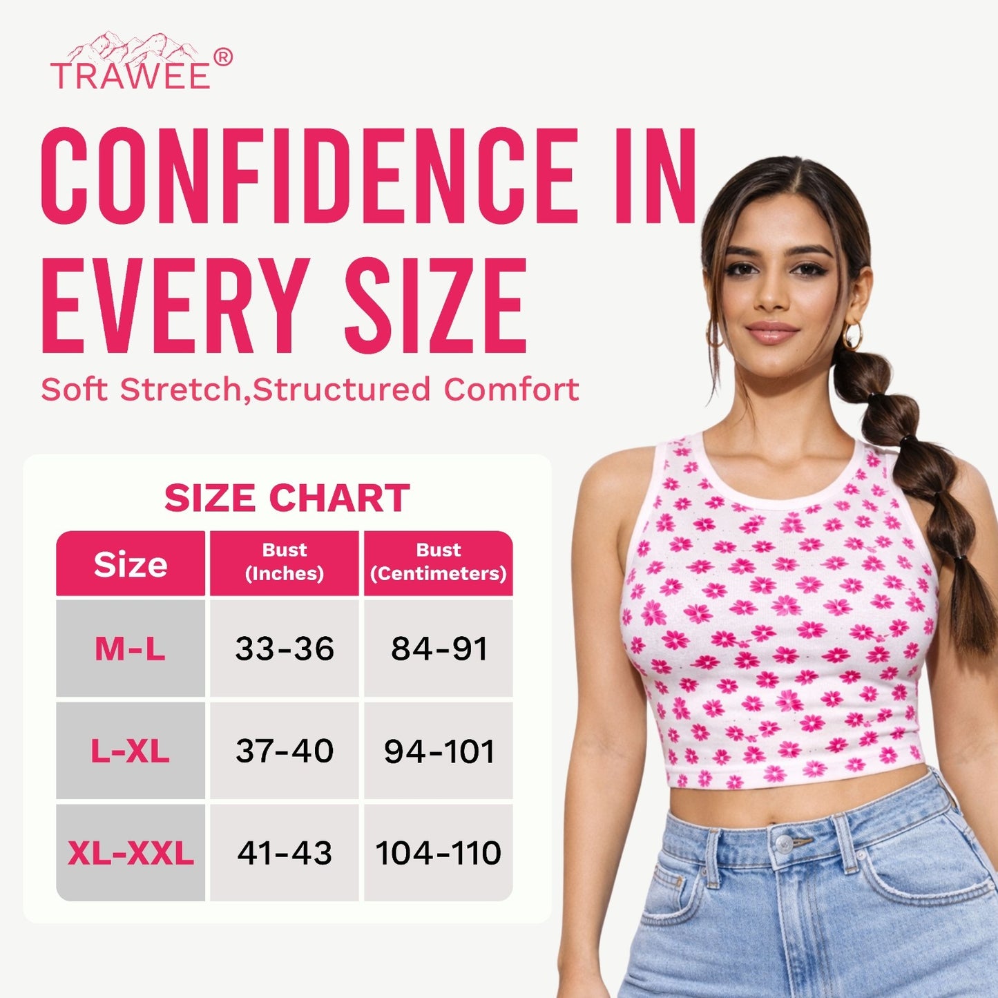 Trawee Print Pop Disposable Top for Women | Breathable, Antibacterial & Antifungal Innerwear | Travel-Friendly Lightweight Summer Tank Top