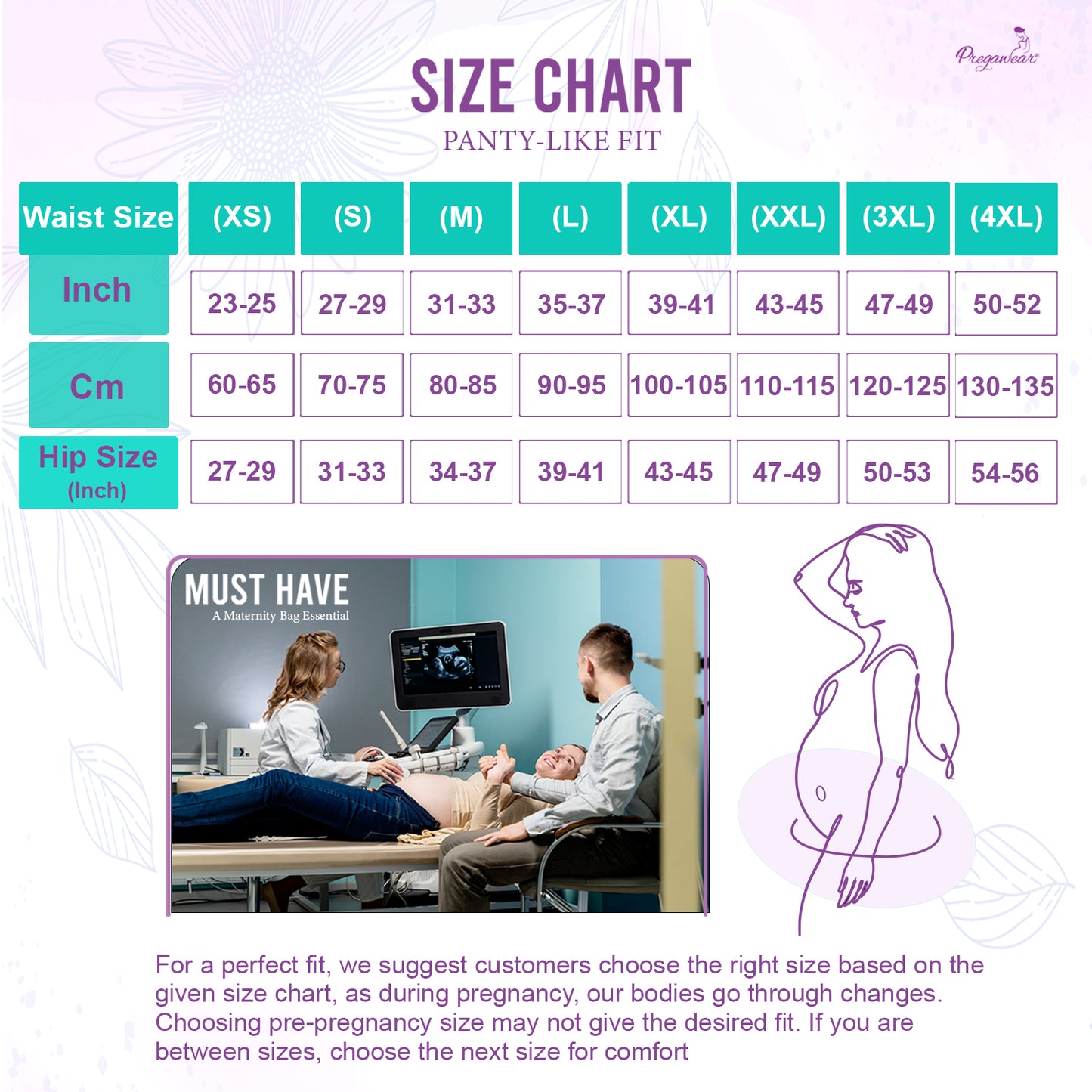 Pregawear Lochia Maternity Panty for C Section & Maternity Pad Combo for Heavy Flow Post Delivery