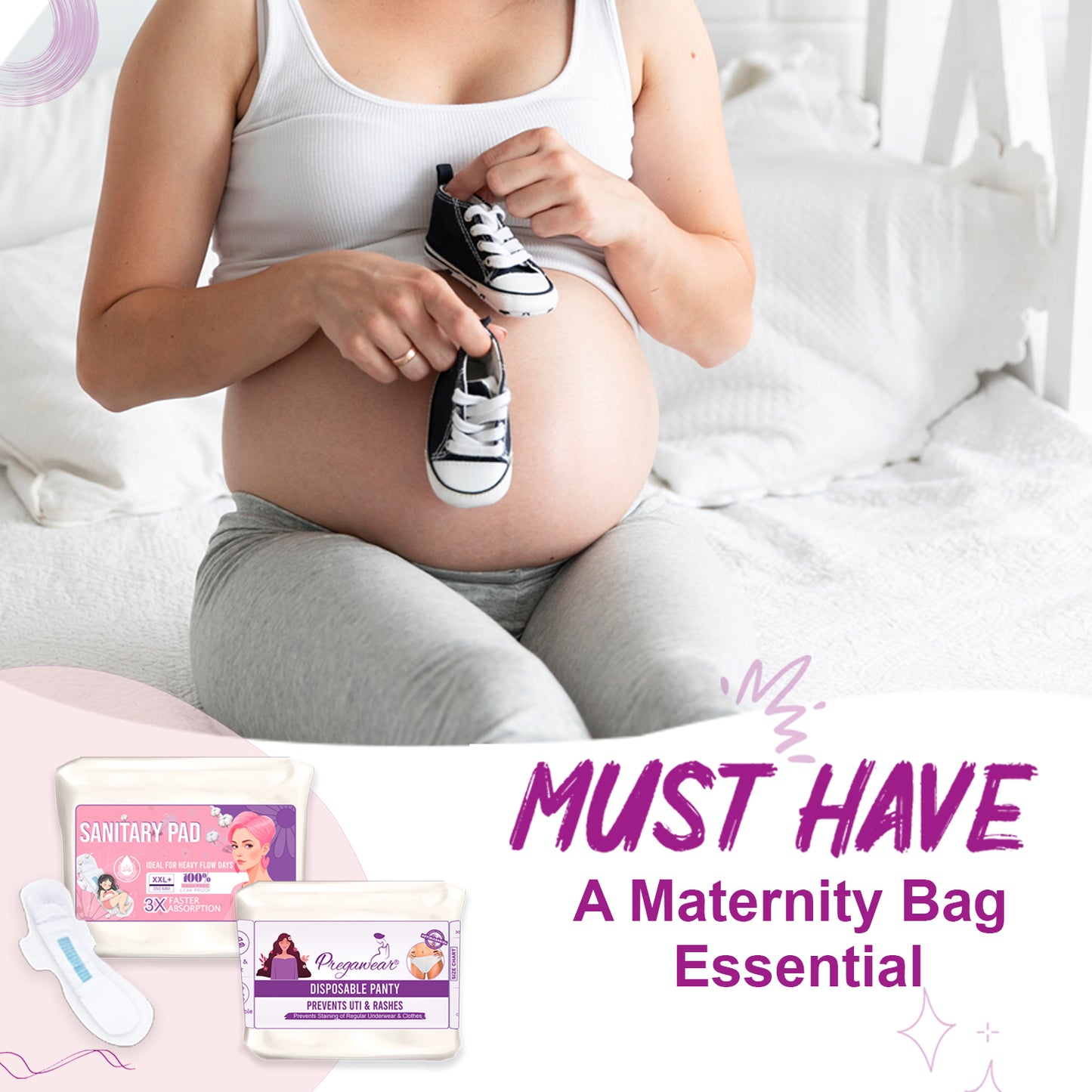 Disposable Panty & Sanitary Pad Combo| Heavy Flow|Overnight Protection