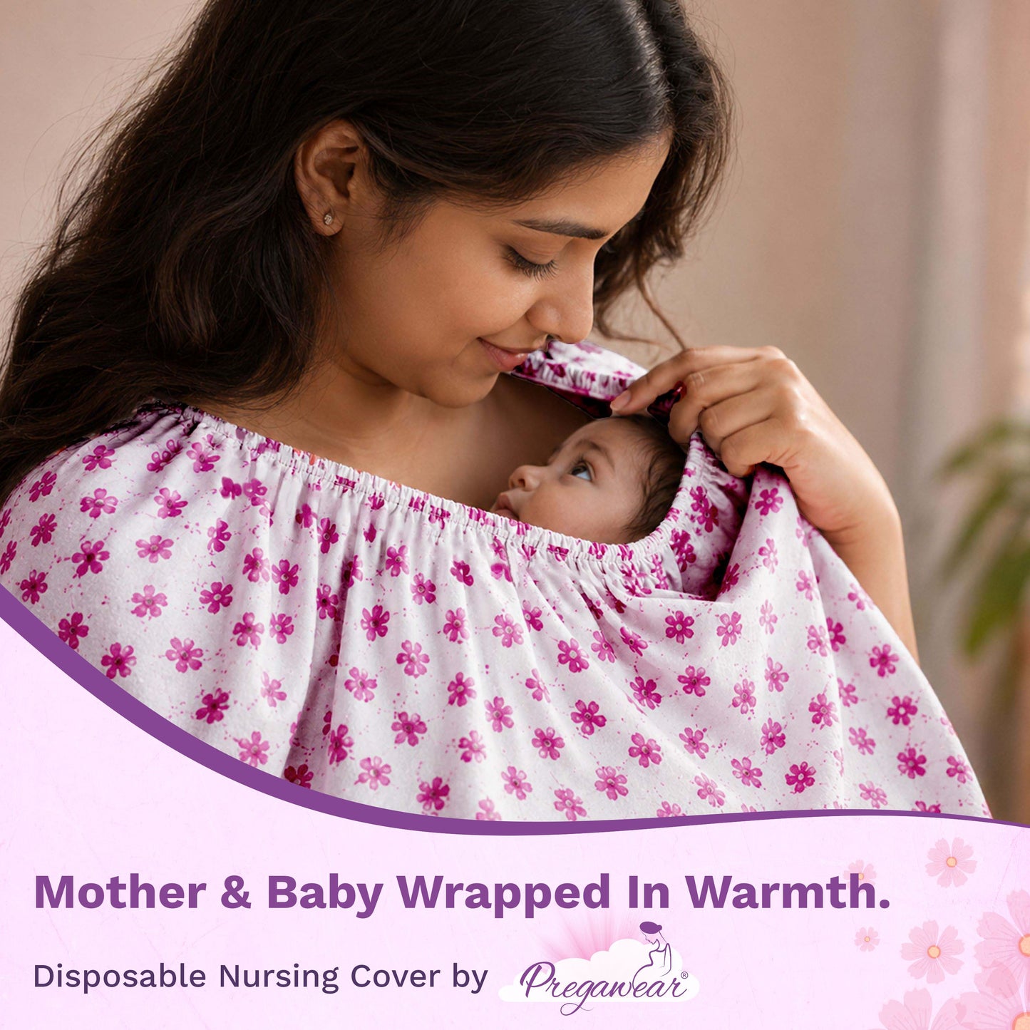 Disposable Nursing Cover for Breastfeeding | Mothers | Anti-Rash & Antifungal-Treated Fabric | Soft, Breathable & Lightweight | Travel-Friendly Feeding Cover