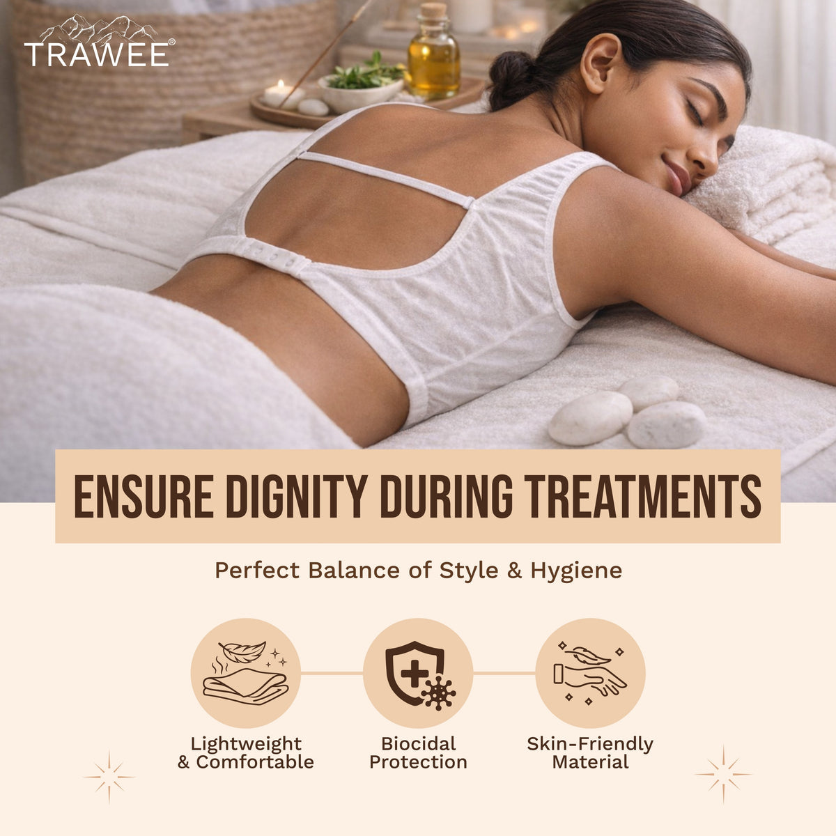 Disposable Spa Top for Women Soft, Breathable & Lightweight | Comfortable Single-Use Top for Spa, Salon, Massage, Beauty Treatments & Travel