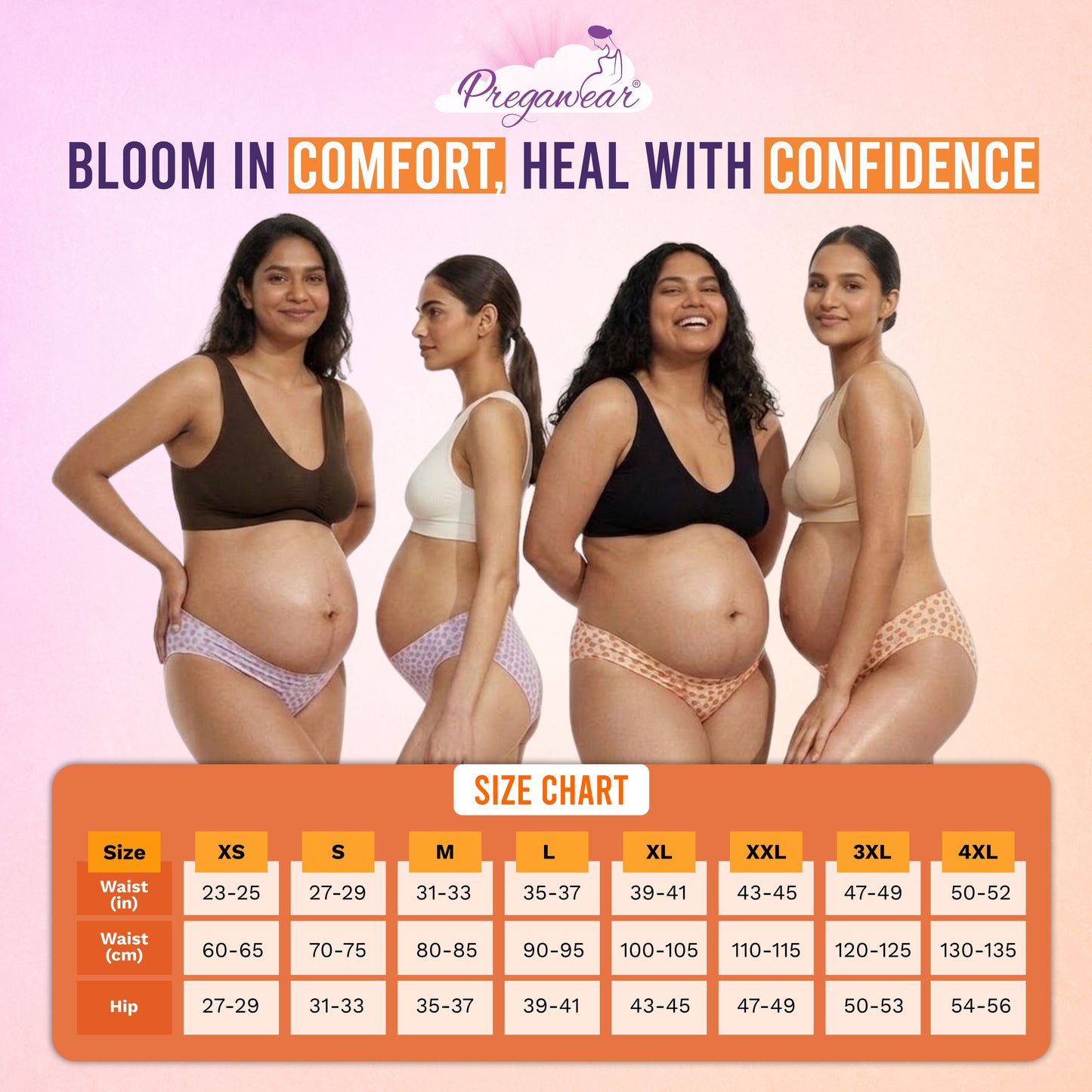 Pregawear Print Pop Lochia Maternity Panty for Women | Disposable Postpartum Panty for Heavy Flow After Delivery | Soft Breathable Leak-Guard Underwear for Hospital, Travel & Home Use